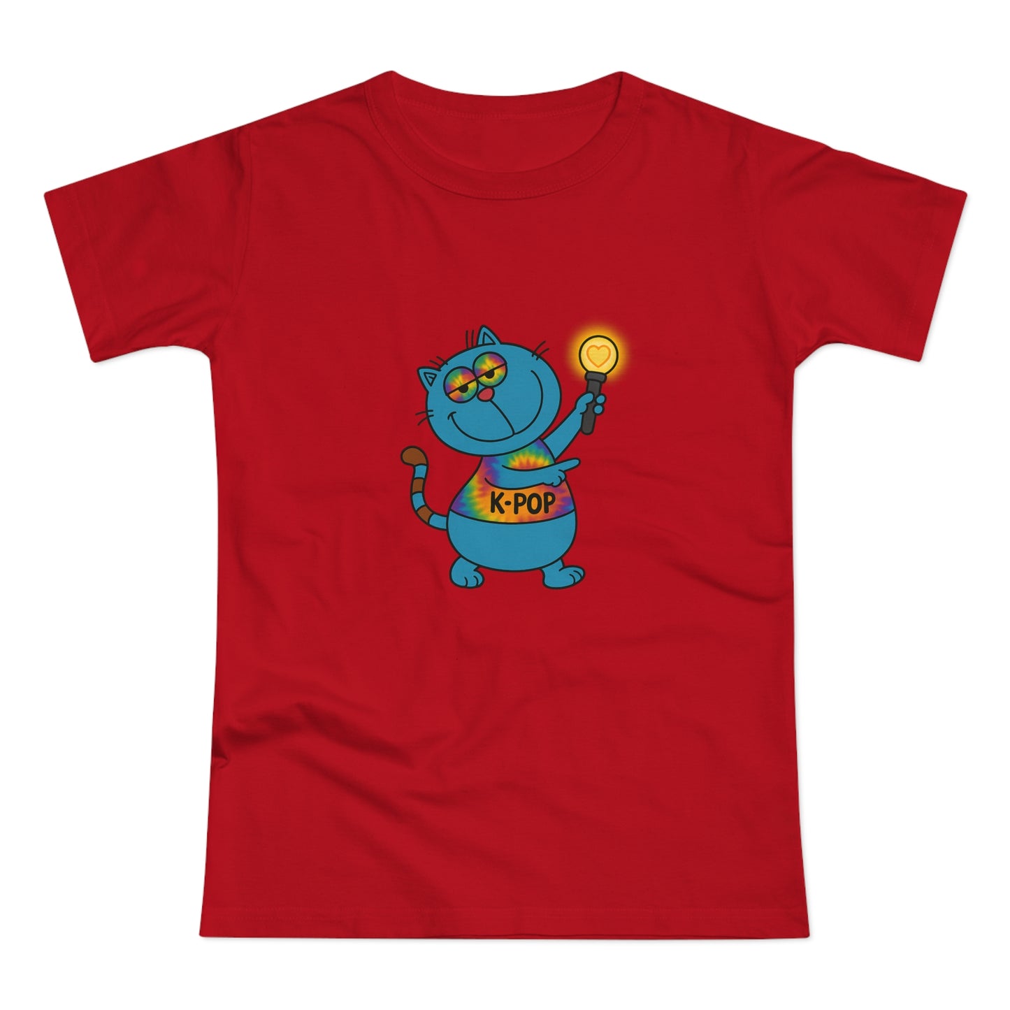 K-Pop Cat T-Shirt, Cute Cat Tee, K-Pop Fan Shirt, Women's Graphic Tee, Trendy Cat Apparel