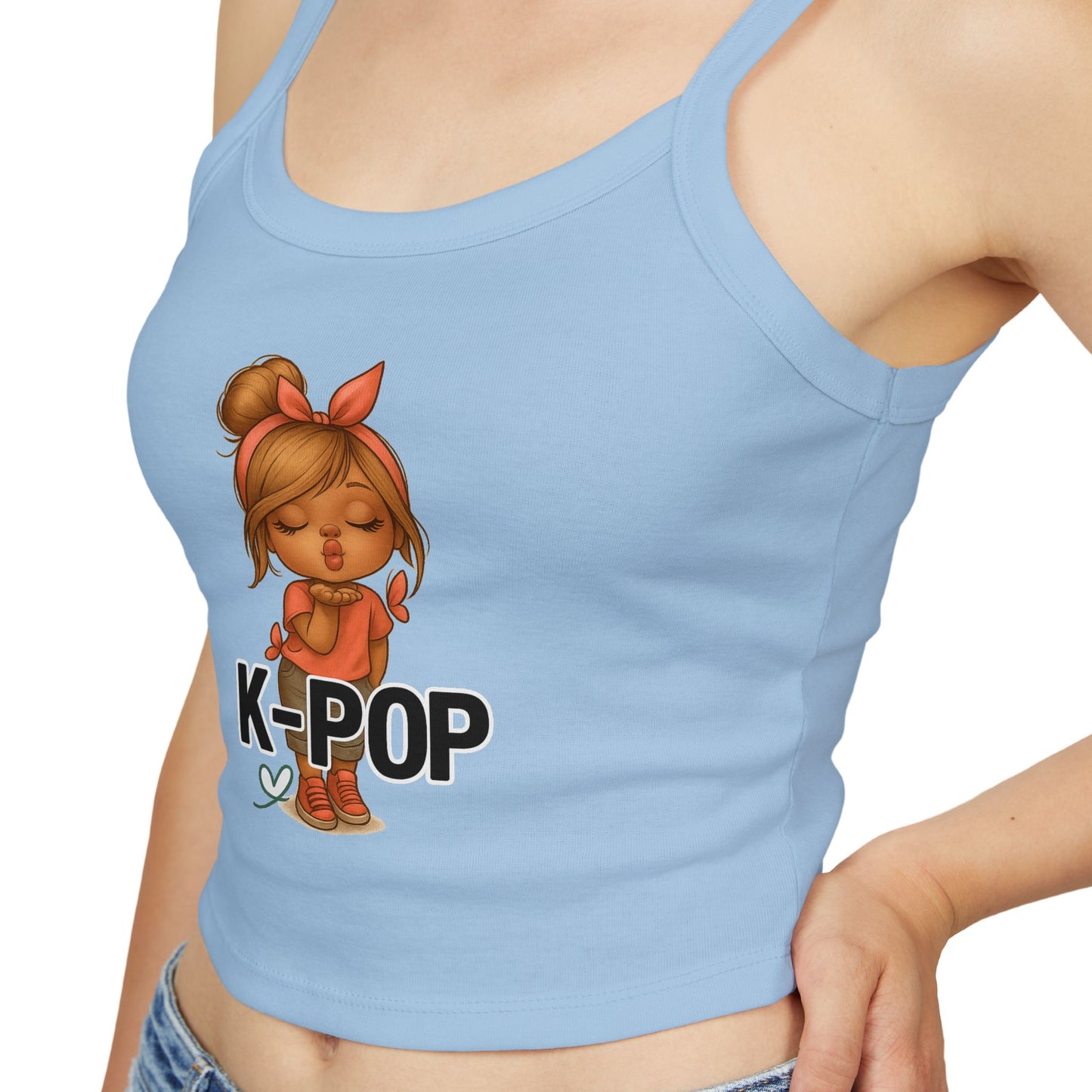 K-Pop Inspired Women's Spaghetti Strap Tank Top, Summer Fashion, Music Lover Gift, Festival Wear, Trendy Tops