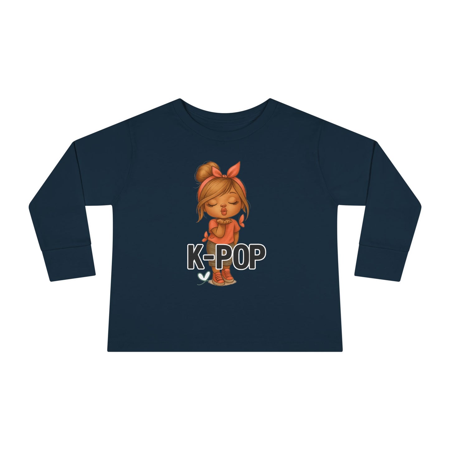 K-Pop Toddler Long Sleeve Tee, Cute K-Pop Shirt, Gift for Kids, Playtime Tee, Musical Kids Apparel, Child's Fashion Top