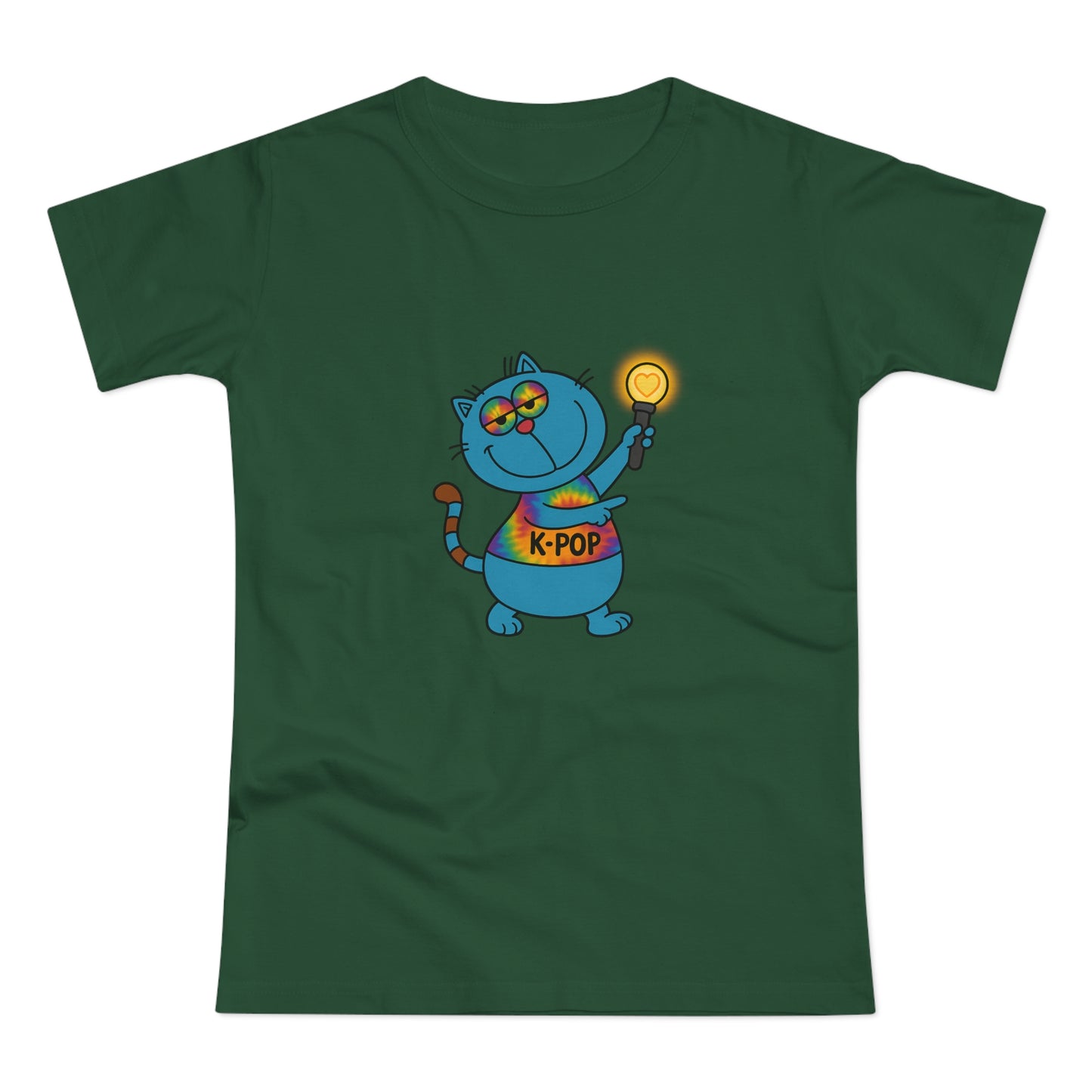 K-Pop Cat T-Shirt, Cute Cat Tee, K-Pop Fan Shirt, Women's Graphic Tee, Trendy Cat Apparel