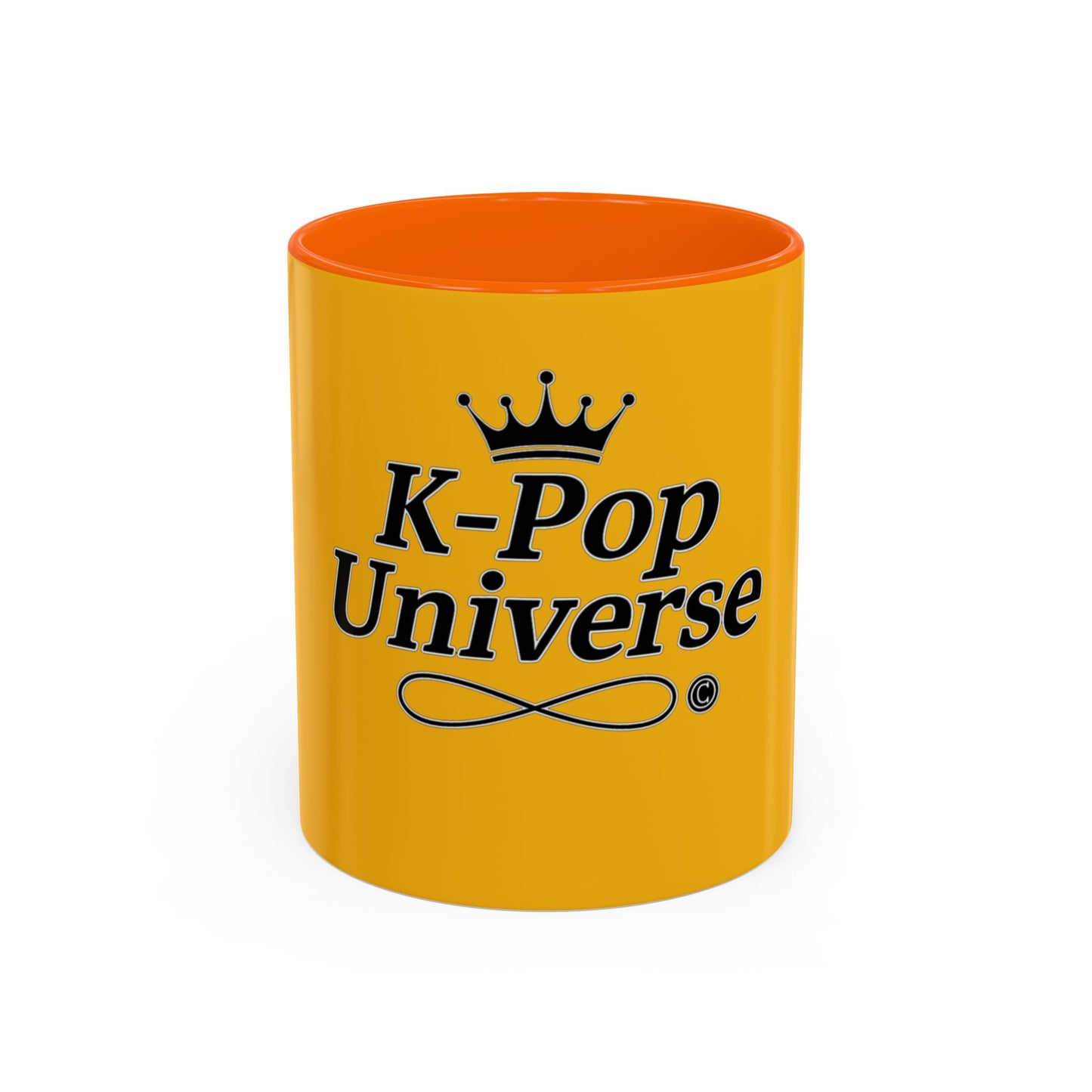 K-Pop Universe Accent Coffee Mug | Perfect for Fans, Gifts for Birthdays, Unique Collectors Item, Vibrant Yellow Mug, Black Handle Mug, K-pop universe