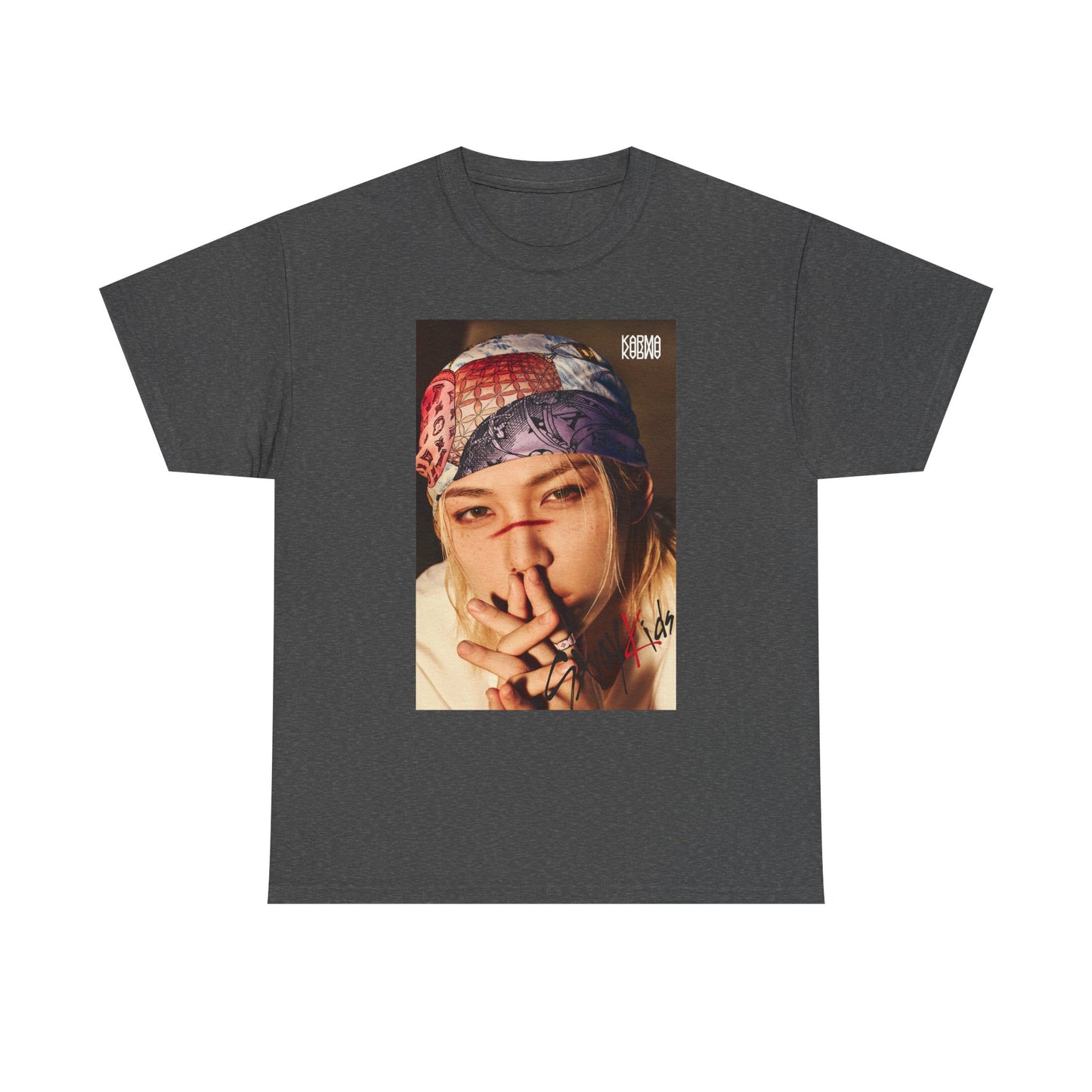 K-Pop Inspired Unisex Heavy Cotton Tee - Trendy Graphic Tee, Music Fan Shirt, Casual Wear, Gift for K-Pop Lovers