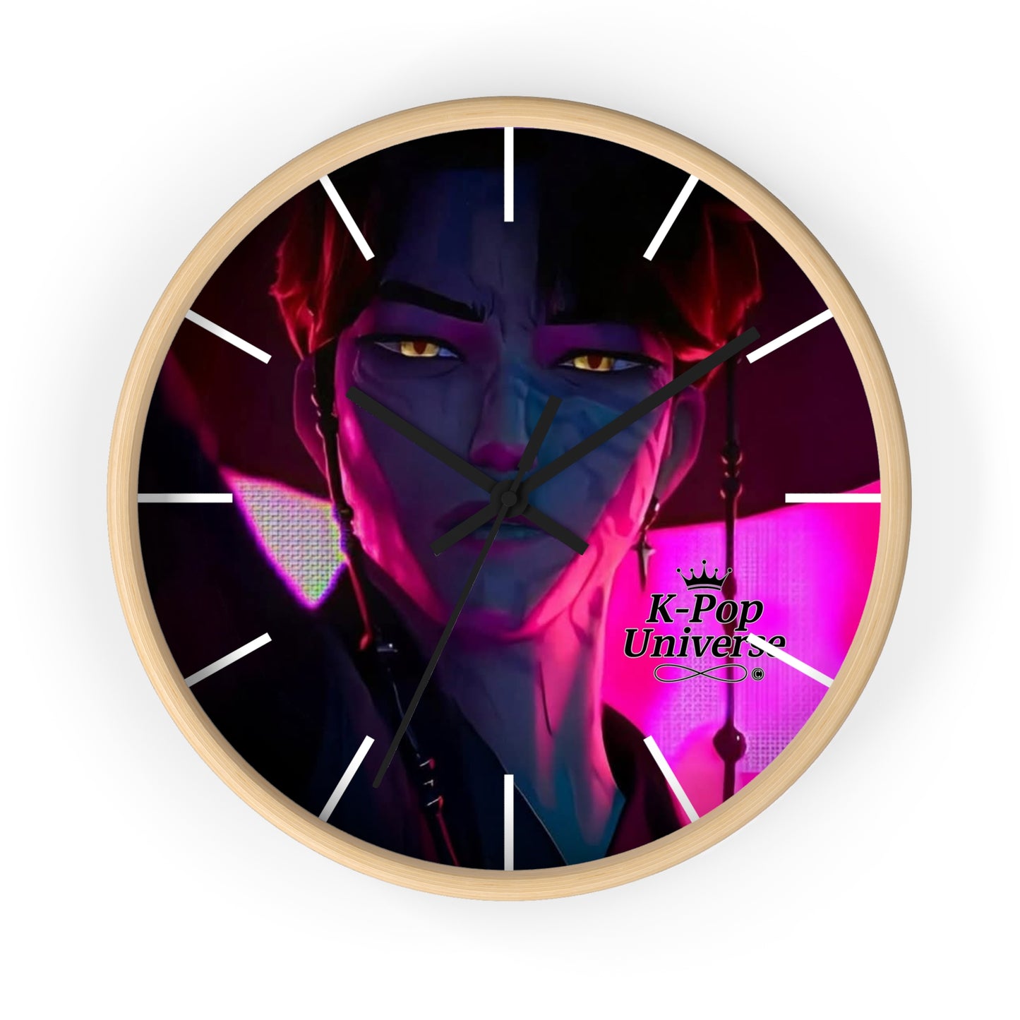 Vibrant Anime-Themed Wall Clock, Unique Home Decor, Stylish Clock for Gamers, Gift for Anime Lovers, Modern Clock for Any Room, k-pop demon Hunters, k-pop universe