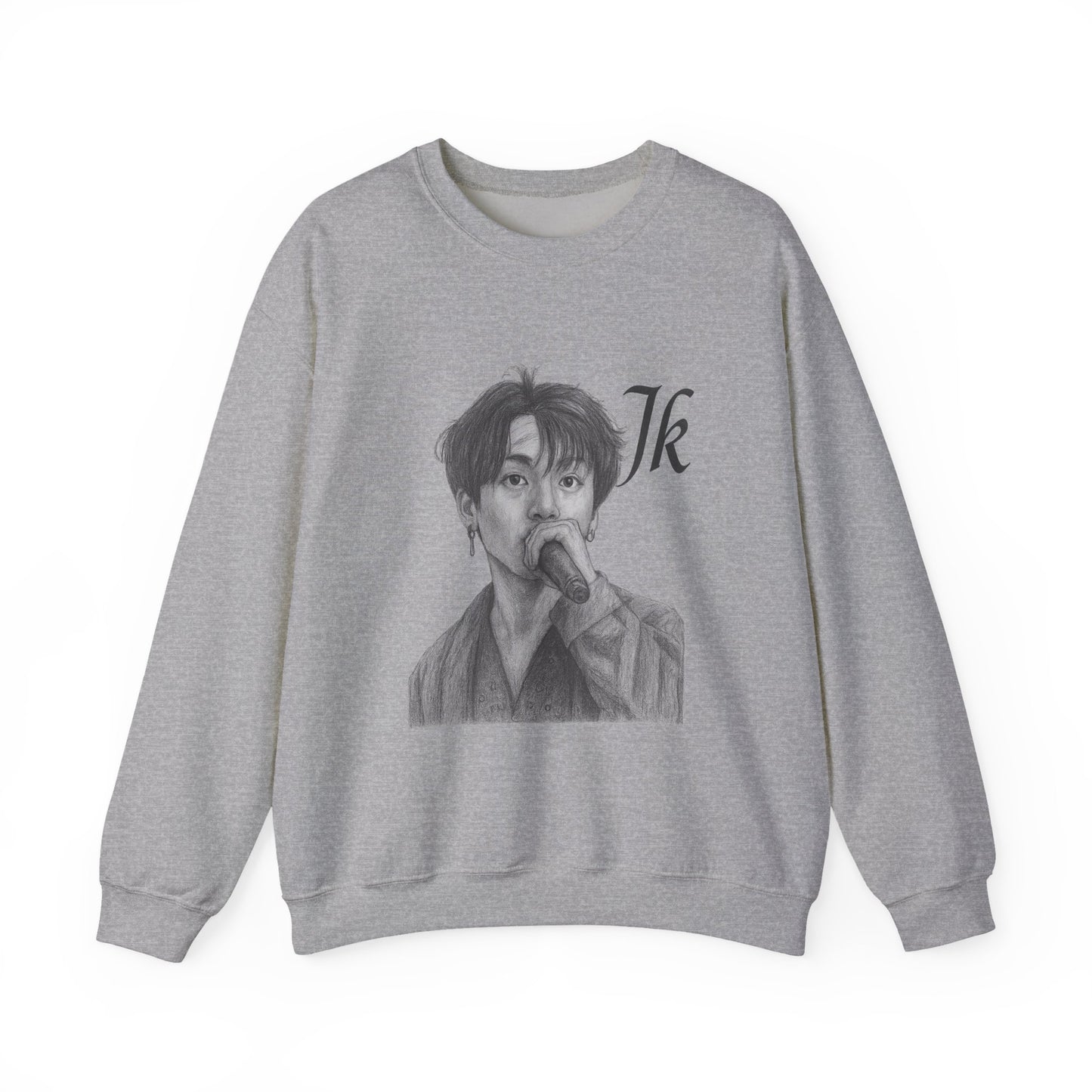 K-Pop Inspired Unisex Crewneck Sweatshirt, JK Sweatshirt, Music Lover Gift, Streetwear, Cozy Fashion, Fan Apparel,jk, BTS, Jungkook