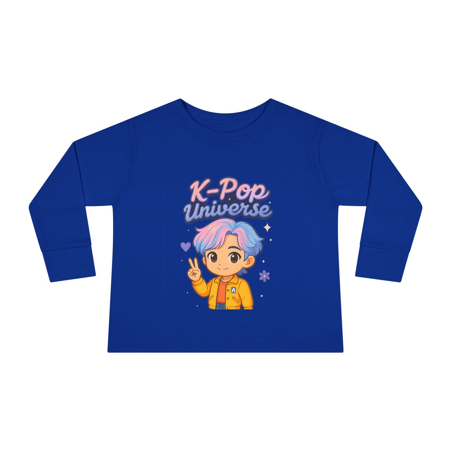 Toddler K-Pop Universe Tee, Cute Kids Shirt, Long Sleeve Top for BTS Fans, Perfect for Birthdays, Gift for Little Ones