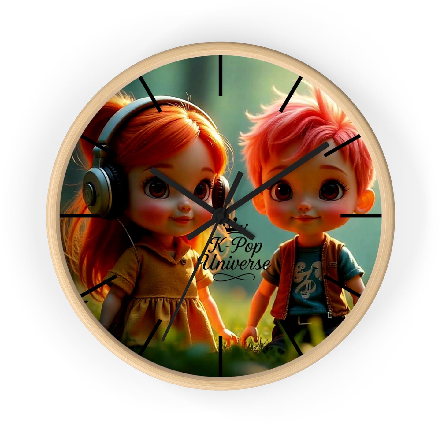 K-Pop Universe Wall Clock, Cute Home Decor, Gift for Music Lovers, Children's Room Accent, K-Pop Fan Wall Art