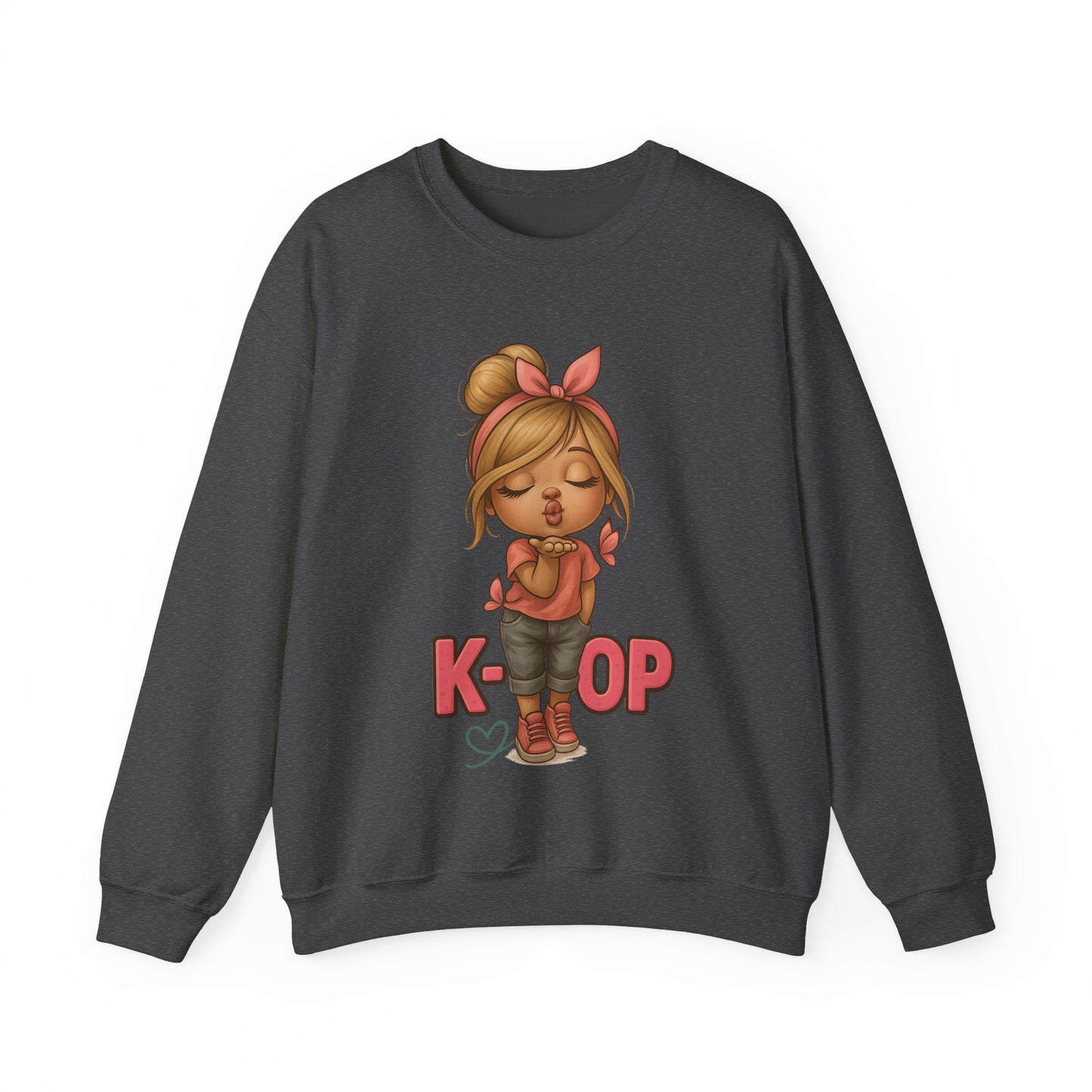 K-Pop Girl Crewneck Sweatshirt, Trendy Gift for Music Lovers, Stylish Cozy Wear, Perfect for Concerts, Fashionable Graphic Sweatshirt