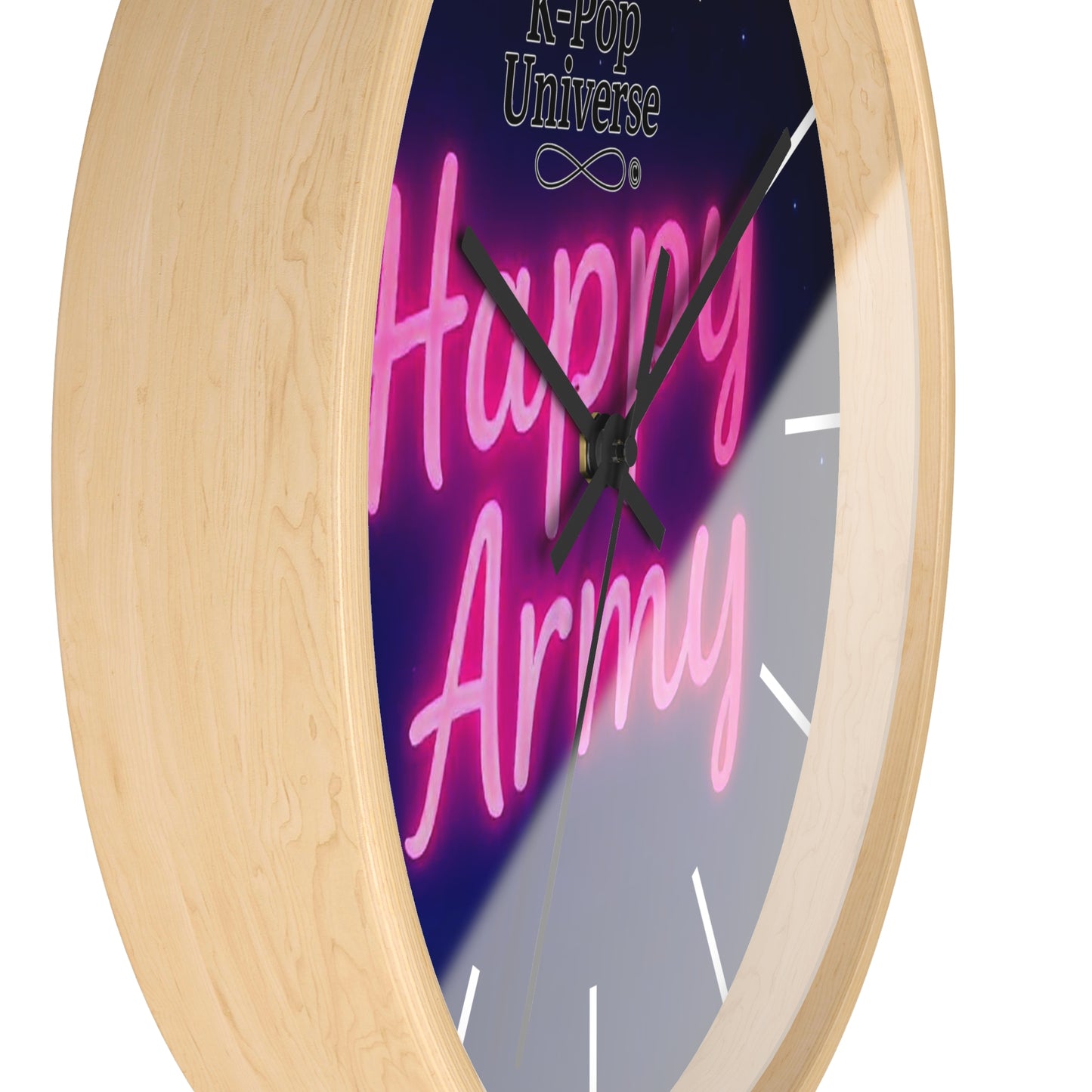 Neon Happy Army Wall Clock - Retro Home Decor, Gift for Soldiers, Army Family, Motivational Decor, Nightstand Clock