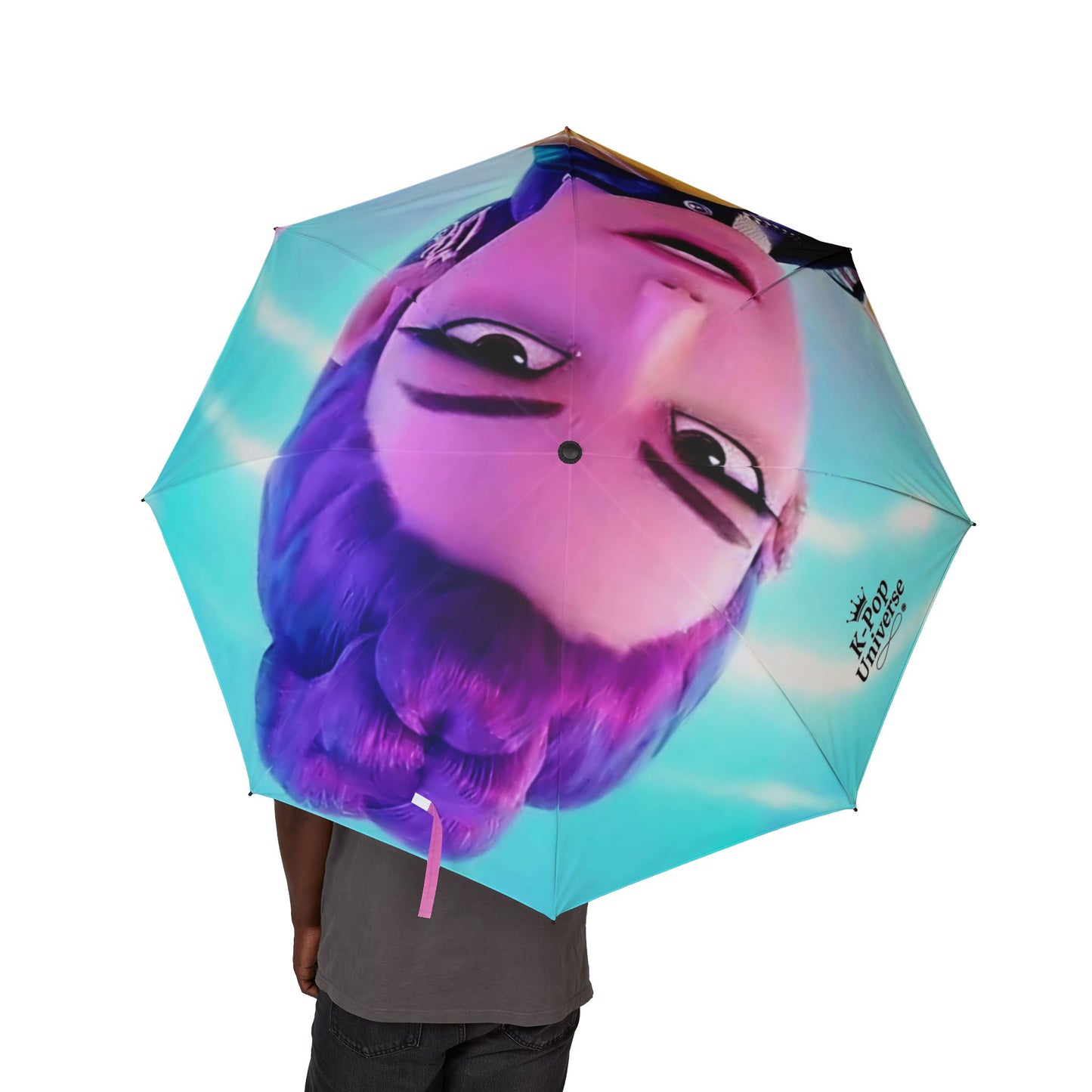 K-Pop Themed Semi-Automatic Foldable Umbrella – Perfect Gift for Fans, Stylish Rain Gear, Cute Outdoor Accessory, Portable Sunshade, k-pop demo Hunters