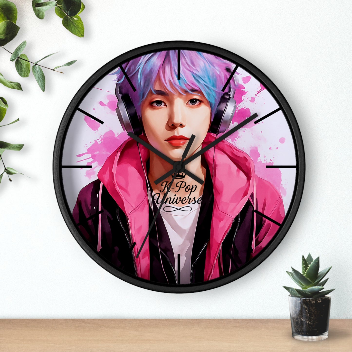 K-Pop Themed Wall Clock, Trendy Clock for Music Lovers, Perfect Gift for K-Pop Fans, Home Decor, Unique Desk Accessory