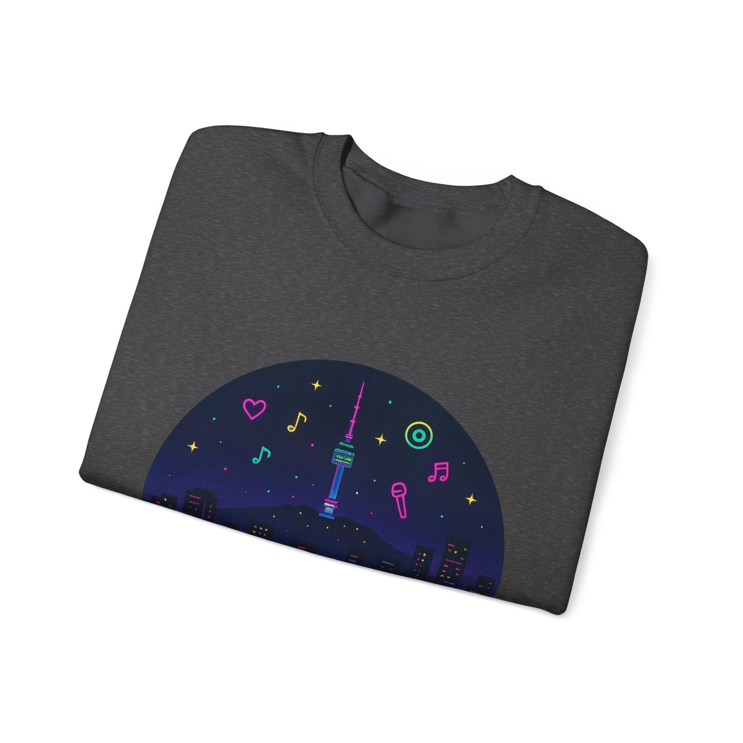 K-Pop Night Crewneck Sweatshirt - Cozy Unisex Top for Fans, Music Lovers, Gift for Birthdays, Concerts, Casual Wear, Seoul Vibes