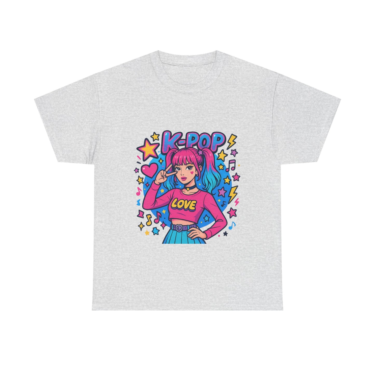K-Pop Inspired Unisex Heavy Cotton Tee, Trendy T-Shirt, Music Lover Gift, Stylish Outfit, Casual Wear, Concert Apparel
