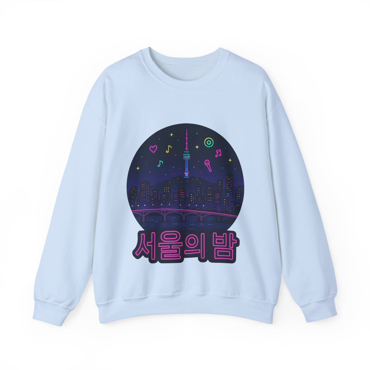 K-Pop Night Crewneck Sweatshirt - Cozy Unisex Top for Fans, Music Lovers, Gift for Birthdays, Concerts, Casual Wear, Seoul Vibes