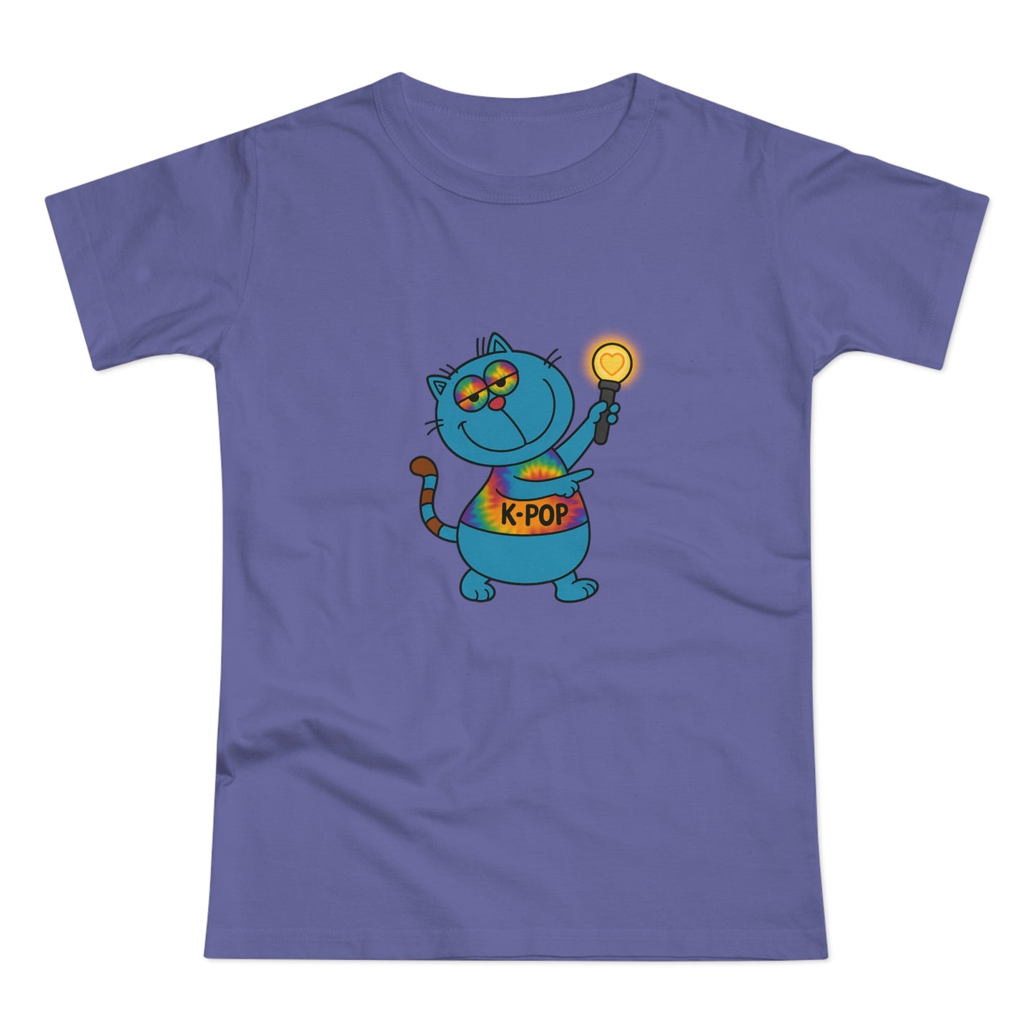 K-Pop Cat T-Shirt, Cute Cat Tee, K-Pop Fan Shirt, Women's Graphic Tee, Trendy Cat Apparel