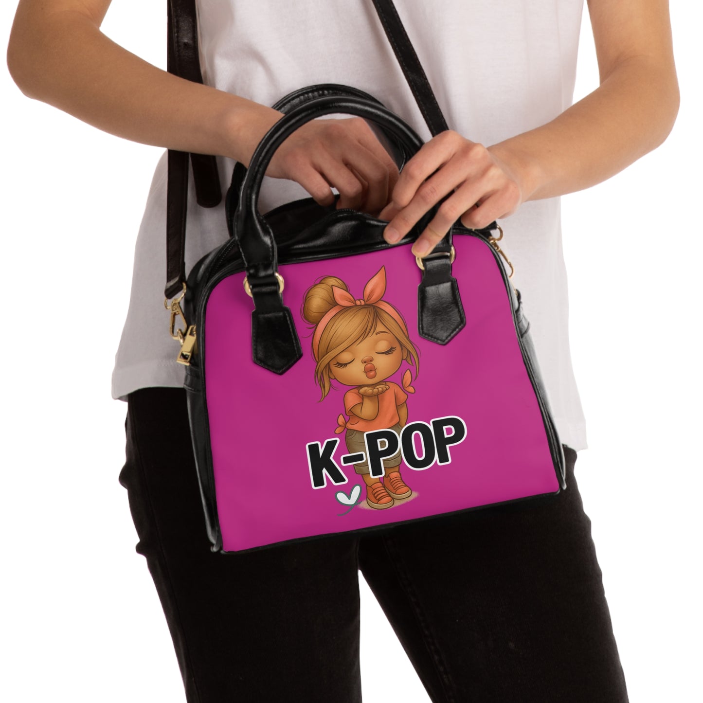 K-Pop Shoulder Handbag, Trendy Tote Bag for Music Lovers, Girls Night Out Purse, Unique Gift for K-Pop Fans, Stylish Everyday Handbag