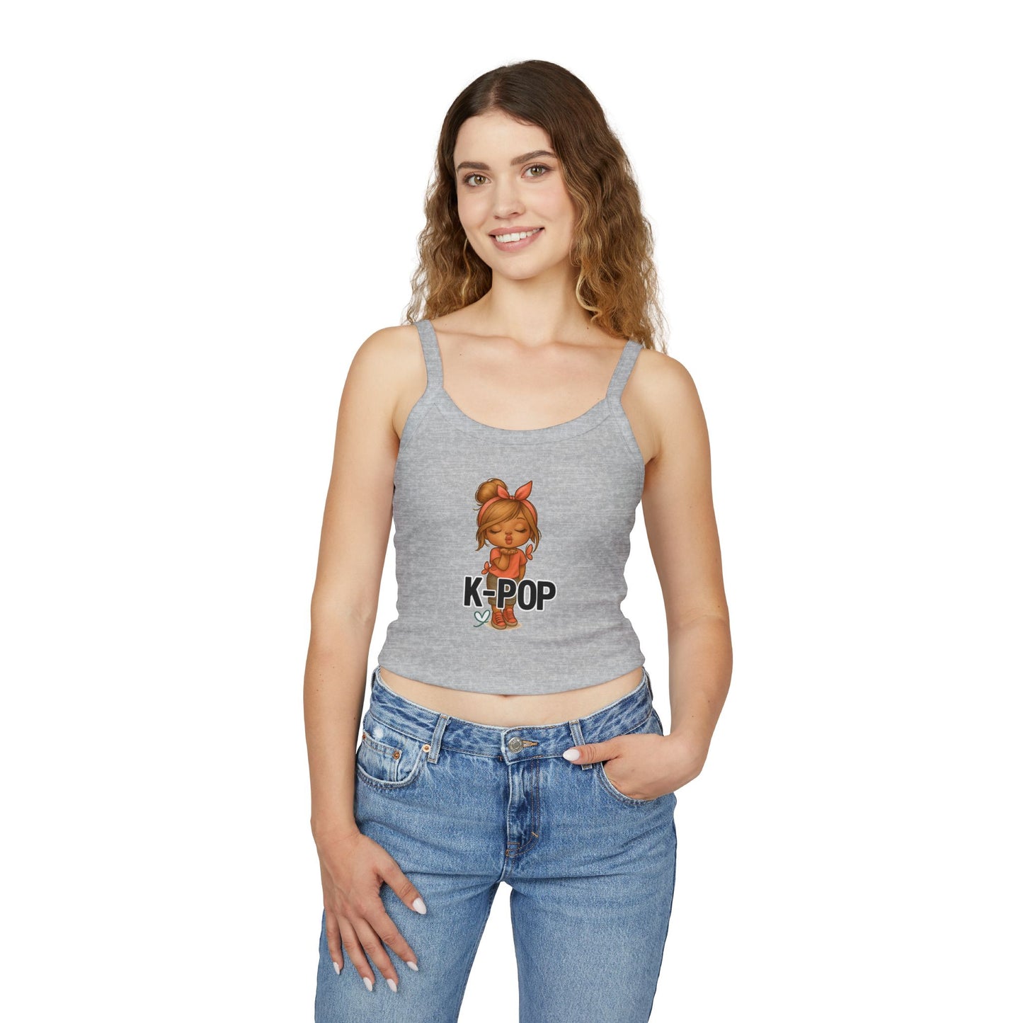 K-Pop Inspired Women's Spaghetti Strap Tank Top, Summer Fashion, Music Lover Gift, Festival Wear, Trendy Tops