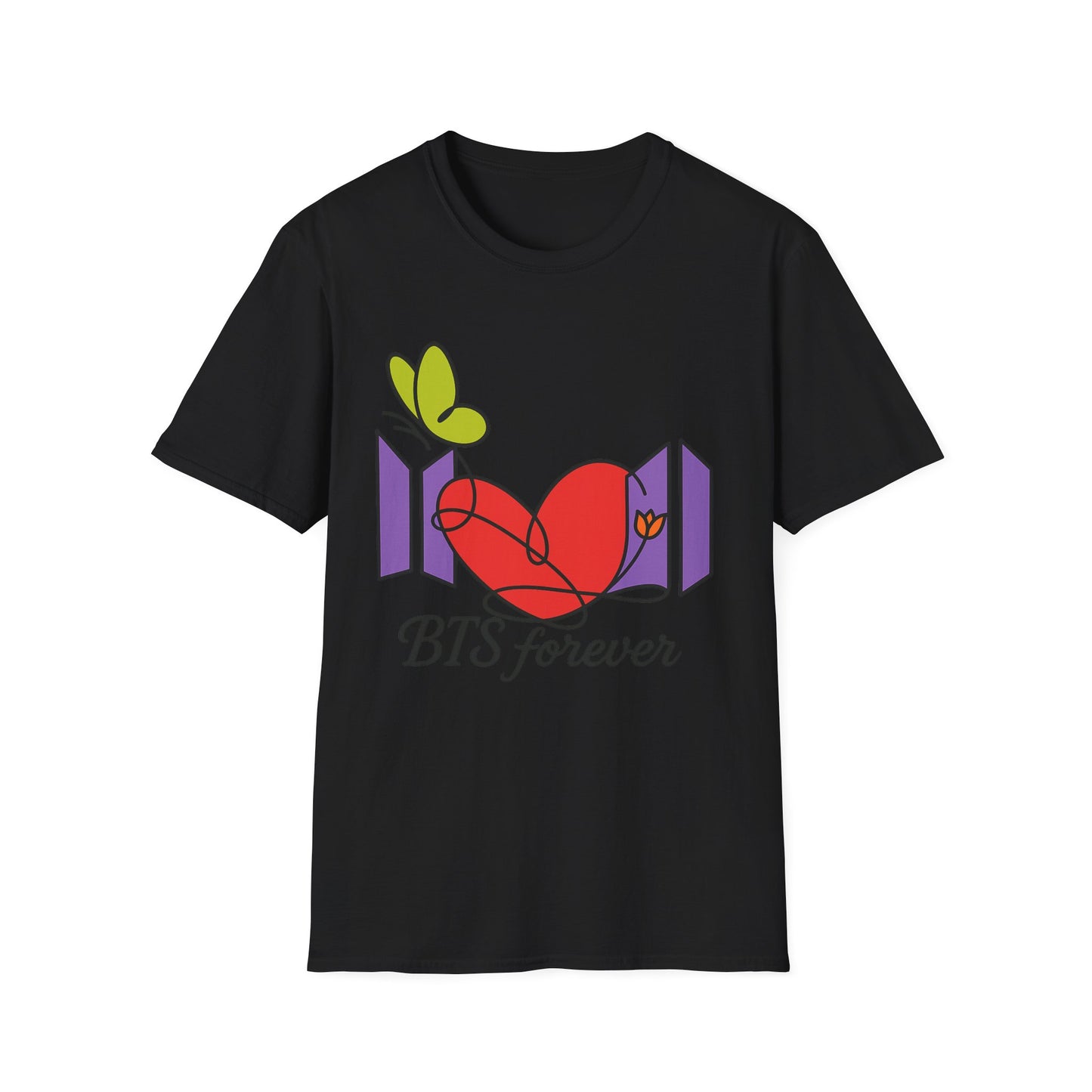 BTS Forever Heart T-Shirt, Unisex Graphic Tees, Music Lover Gift, Trendy Casual Wear, Fan Merchandise, Cute Aesthetic Top