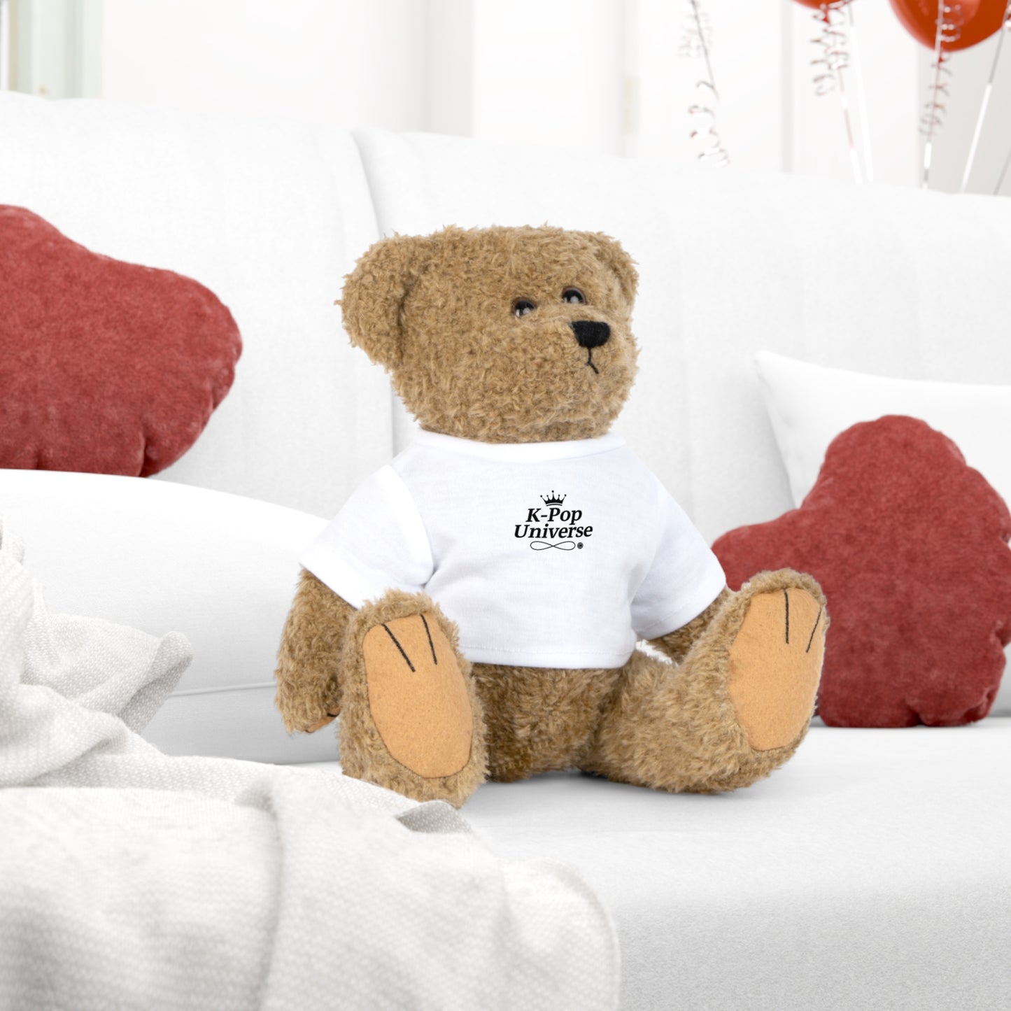 K-Pop Bear Plush Toy, Cozy Gift for Fans, Cute Bedroom Décor, Birthday Present, K-Pop Universe Merchandise, Collectible Cuddly Toy