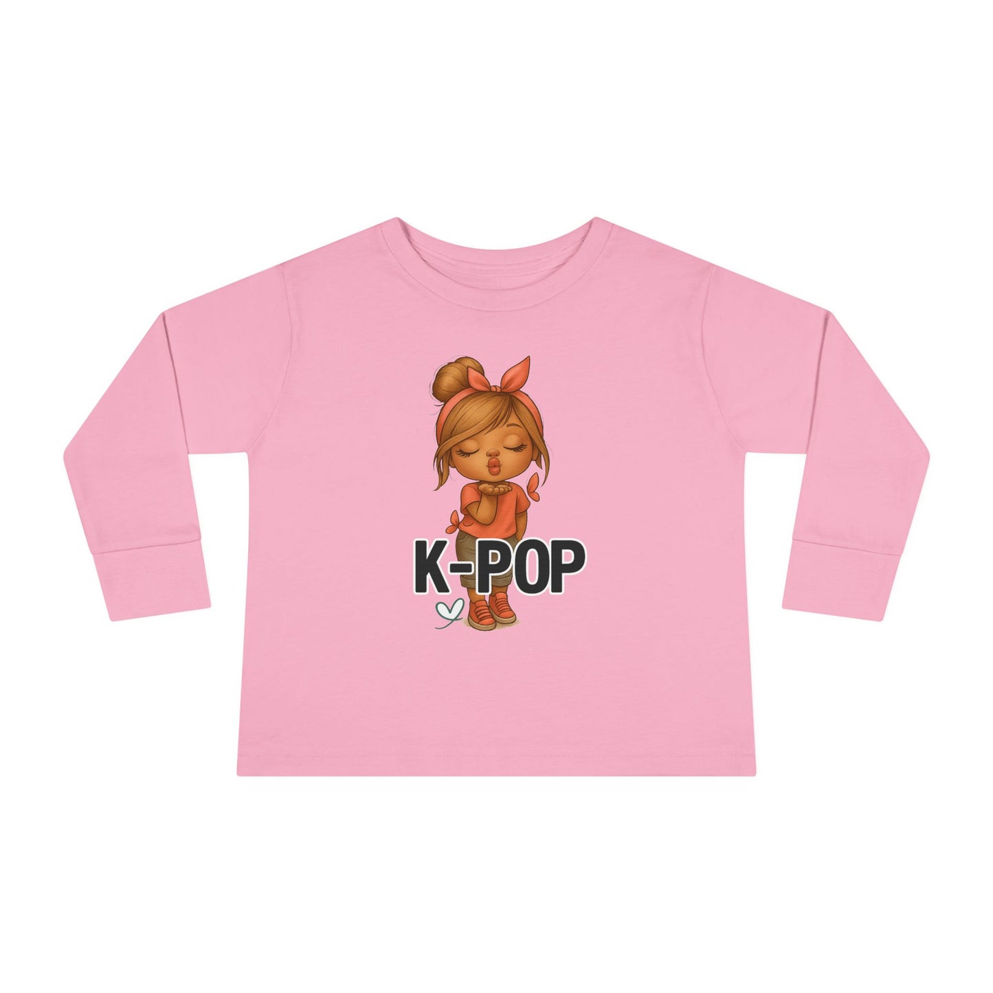 K-Pop Toddler Long Sleeve Tee, Cute K-Pop Shirt, Gift for Kids, Playtime Tee, Musical Kids Apparel, Child's Fashion Top