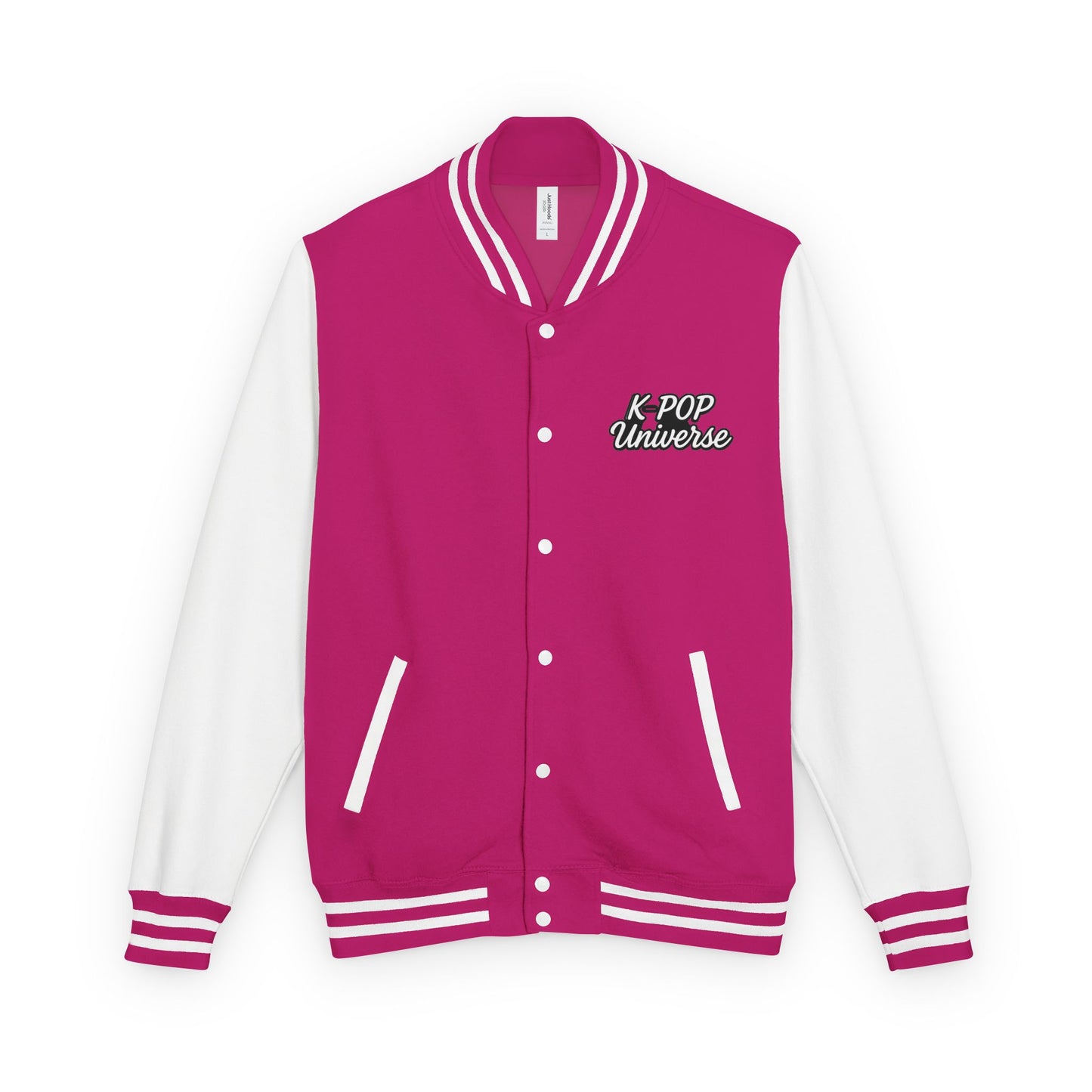 K-Pop Universe Letterman Jacket, Trendy Unisex Varsity Jacket, Cute Gift for K-Pop Fans, Stylish Casual Wear, Anime Inspired Apparel