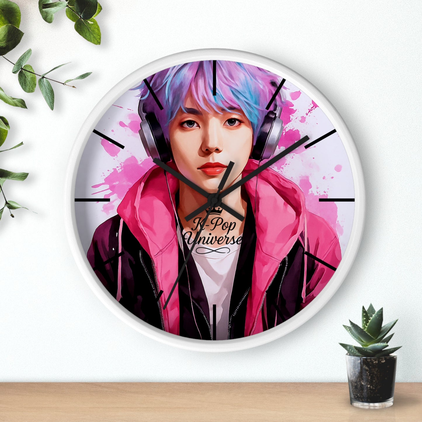 K-Pop Themed Wall Clock, Trendy Clock for Music Lovers, Perfect Gift for K-Pop Fans, Home Decor, Unique Desk Accessory