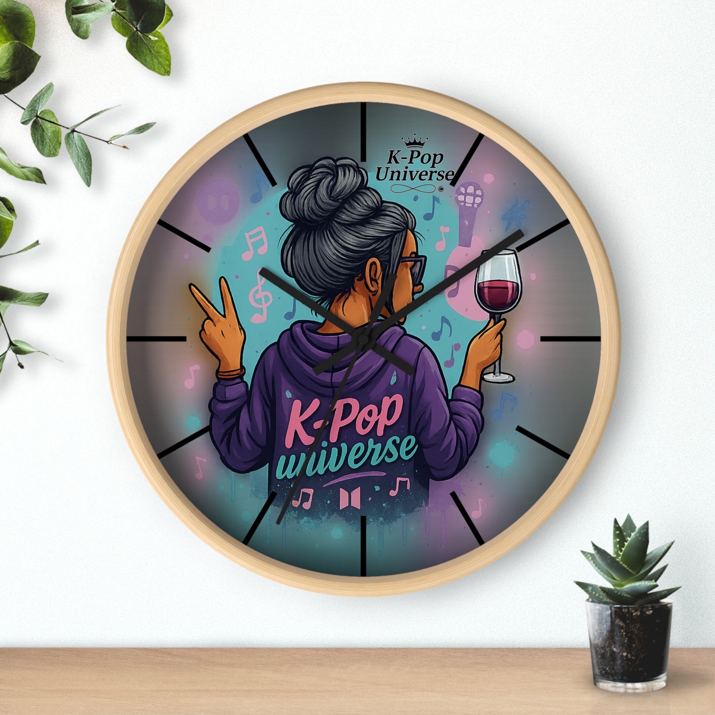 K-Pop Universe Wall Clock, Stylish Home Decor, Music Lover Gift, K-Pop Fan Accessory, Unique Wall Art, Trendy Timepiece