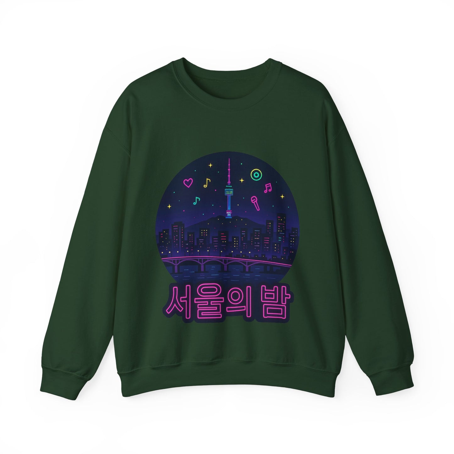 K-Pop Night Crewneck Sweatshirt - Cozy Unisex Top for Fans, Music Lovers, Gift for Birthdays, Concerts, Casual Wear, Seoul Vibes