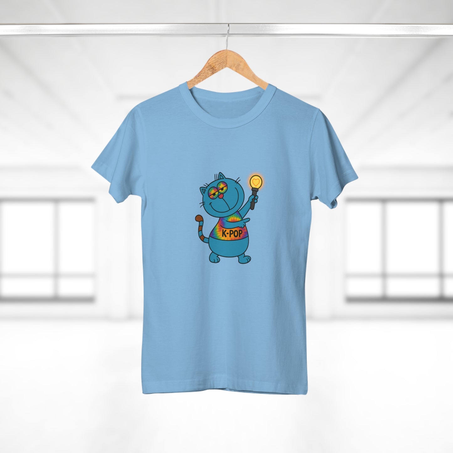 K-Pop Cat T-Shirt, Cute Cat Tee, K-Pop Fan Shirt, Women's Graphic Tee, Trendy Cat Apparel
