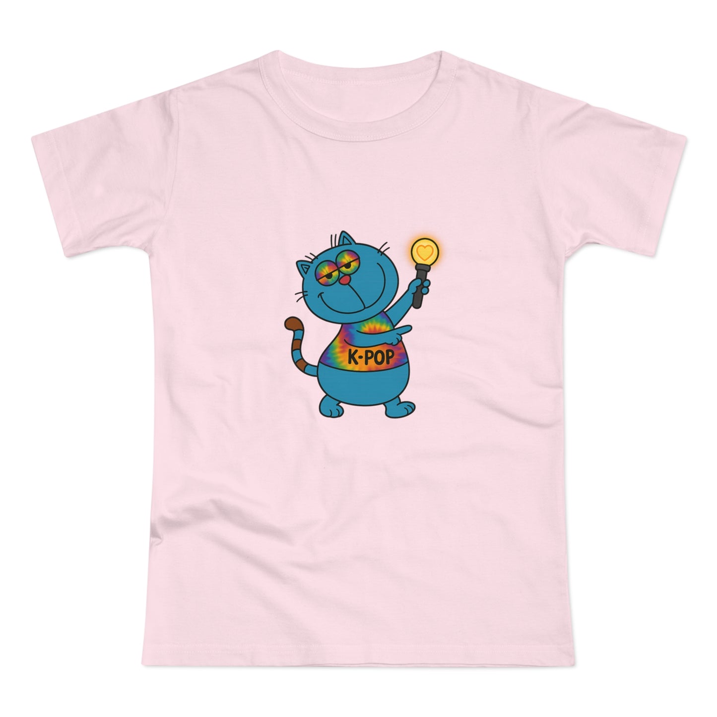 K-Pop Cat T-Shirt, Cute Cat Tee, K-Pop Fan Shirt, Women's Graphic Tee, Trendy Cat Apparel