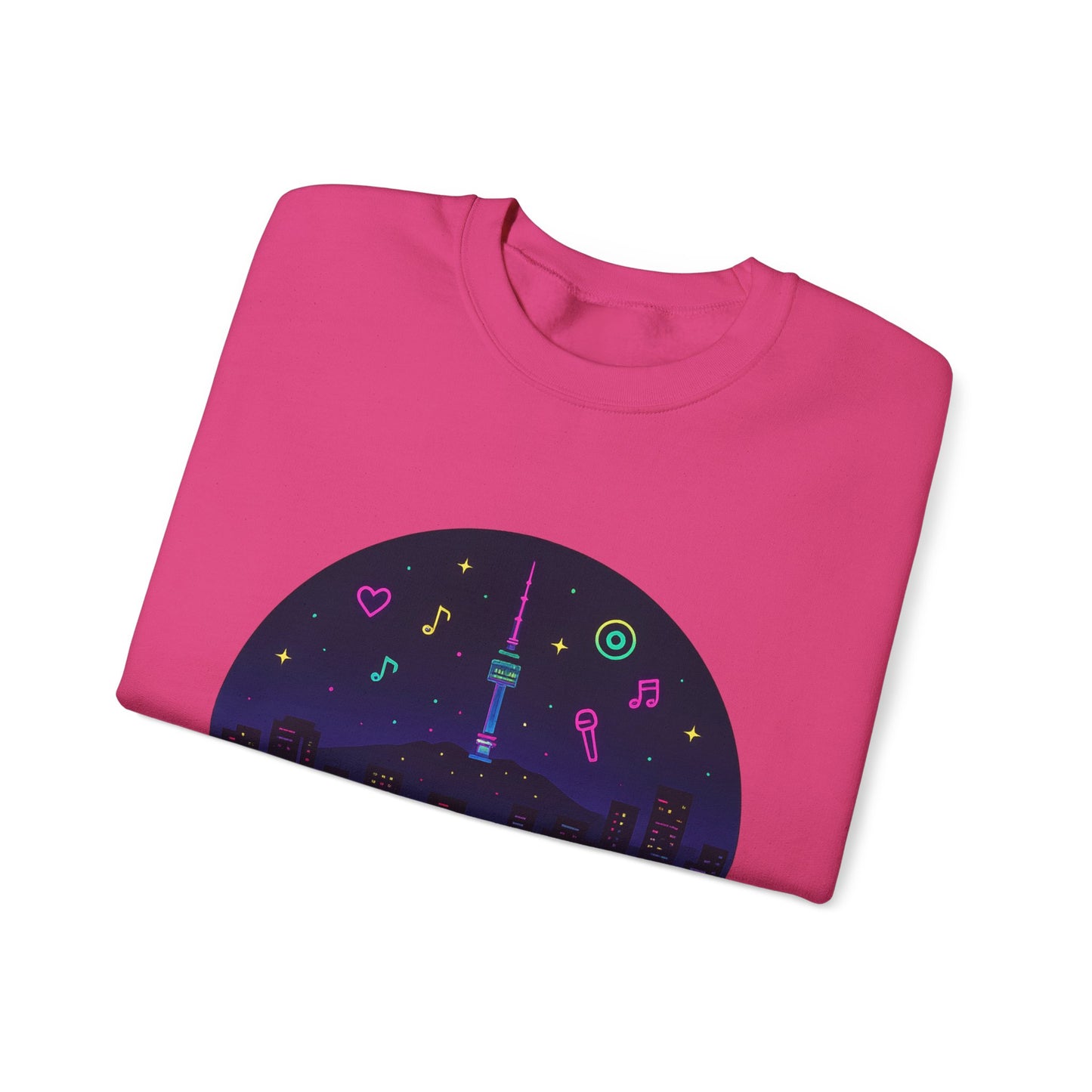 K-Pop Night Crewneck Sweatshirt - Cozy Unisex Top for Fans, Music Lovers, Gift for Birthdays, Concerts, Casual Wear, Seoul Vibes