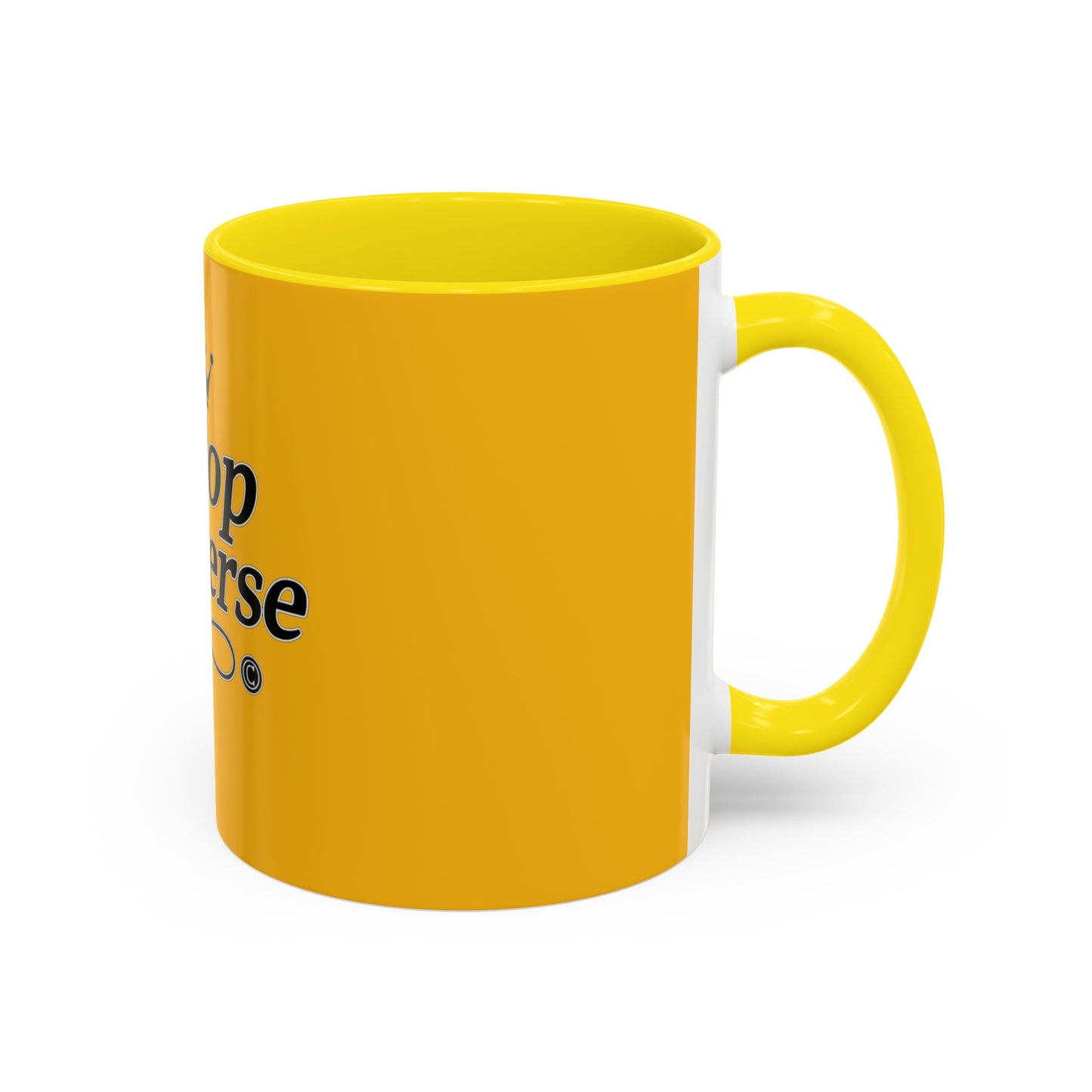 K-Pop Universe Accent Coffee Mug | Perfect for Fans, Gifts for Birthdays, Unique Collectors Item, Vibrant Yellow Mug, Black Handle Mug, K-pop universe