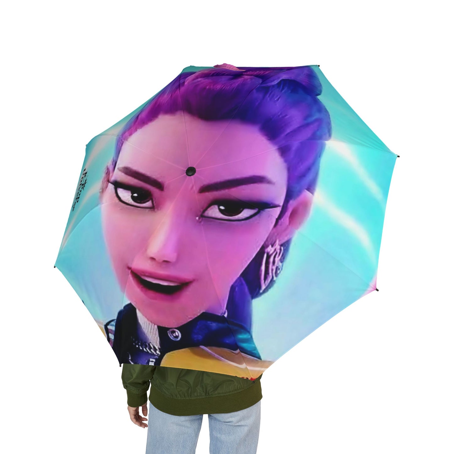 K-Pop Themed Semi-Automatic Foldable Umbrella – Perfect Gift for Fans, Stylish Rain Gear, Cute Outdoor Accessory, Portable Sunshade, k-pop demo Hunters