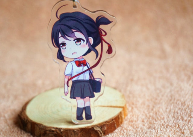 1 Pcs lovely Japan Anime keychain your name Cartoon character Fashion couple Acrylic keychain figure toys Boy Girl Gift