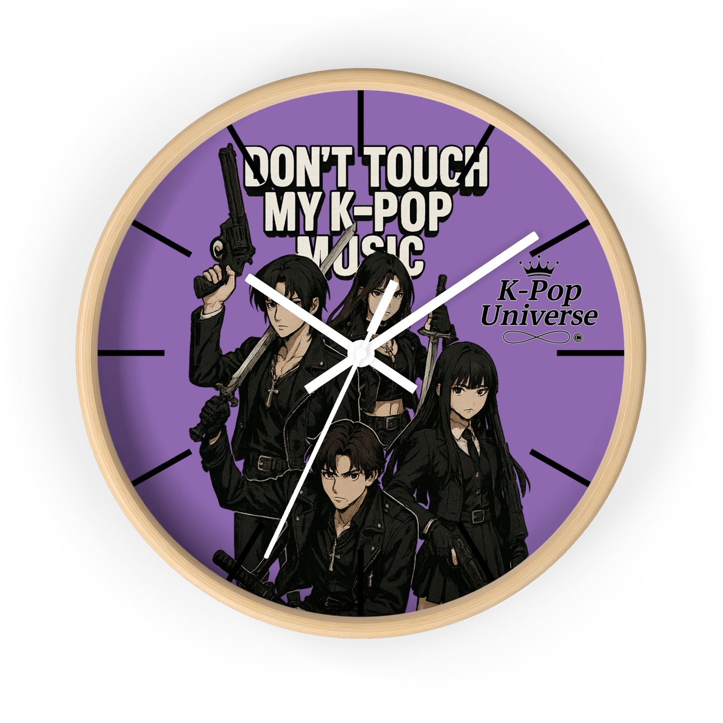 K-Pop Music Wall Clock, Unique Decor for Music Lovers, Perfect Gift for Fans, Bedroom or Living Room Wall Art, Don't Touch My K-Pop Music