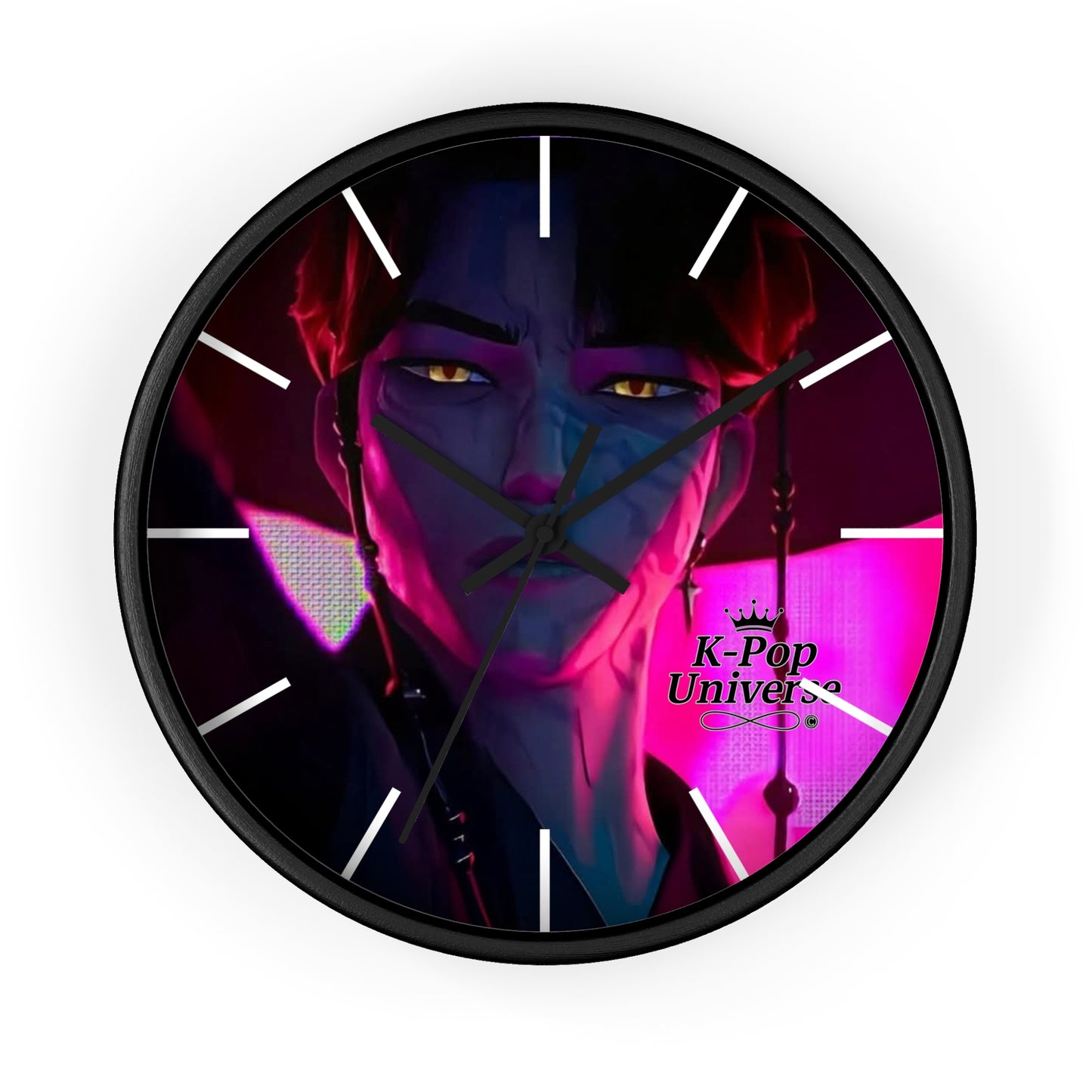 Vibrant Anime-Themed Wall Clock, Unique Home Decor, Stylish Clock for Gamers, Gift for Anime Lovers, Modern Clock for Any Room, k-pop demon Hunters, k-pop universe