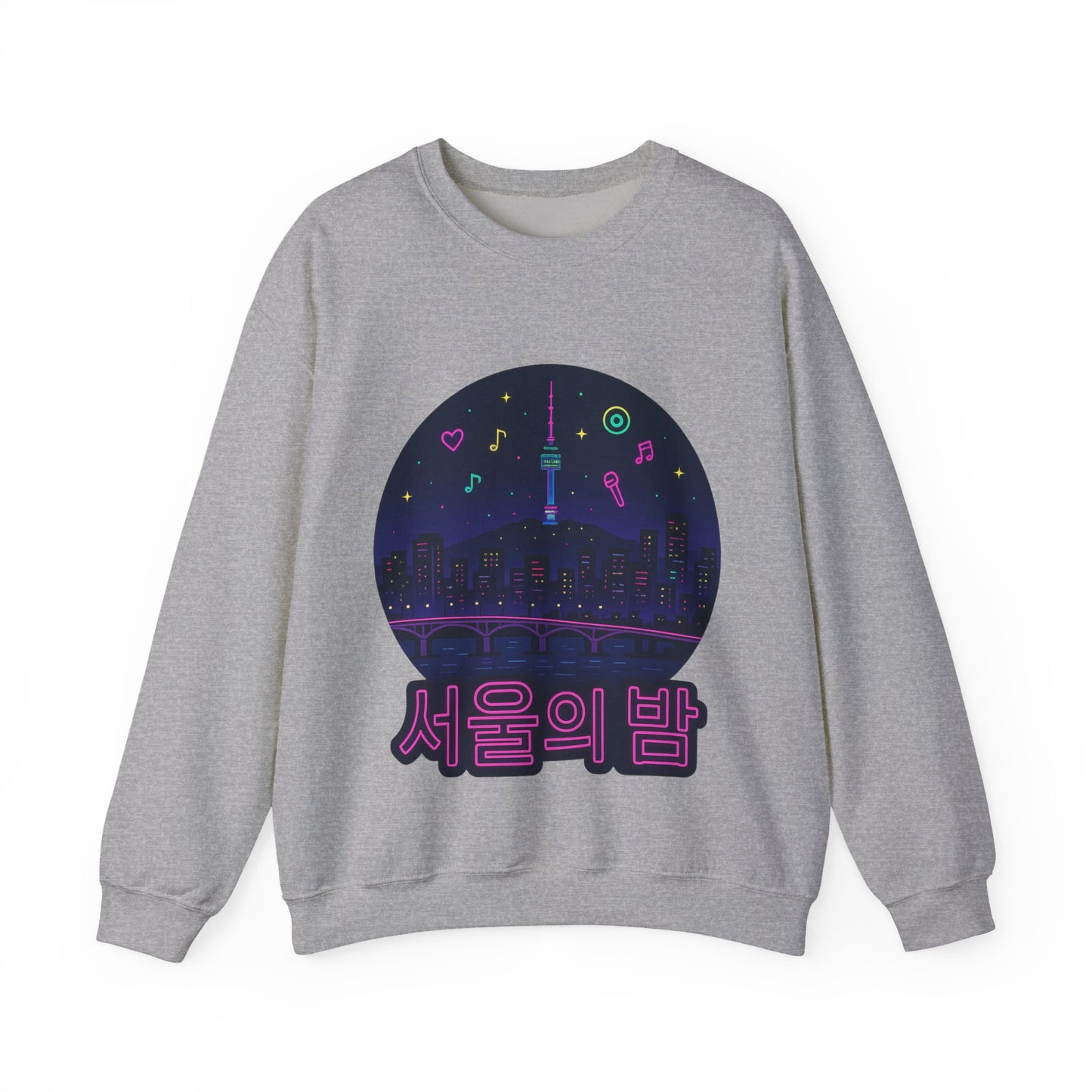 K-Pop Night Crewneck Sweatshirt - Cozy Unisex Top for Fans, Music Lovers, Gift for Birthdays, Concerts, Casual Wear, Seoul Vibes
