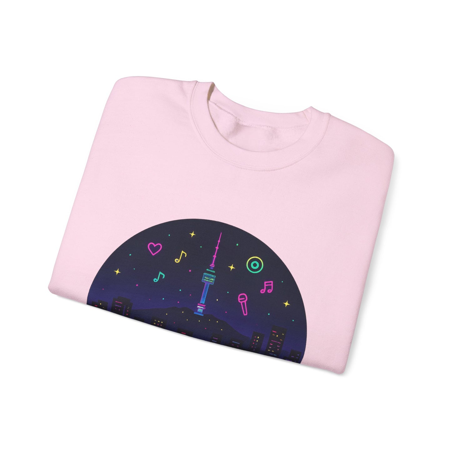 K-Pop Night Crewneck Sweatshirt - Cozy Unisex Top for Fans, Music Lovers, Gift for Birthdays, Concerts, Casual Wear, Seoul Vibes