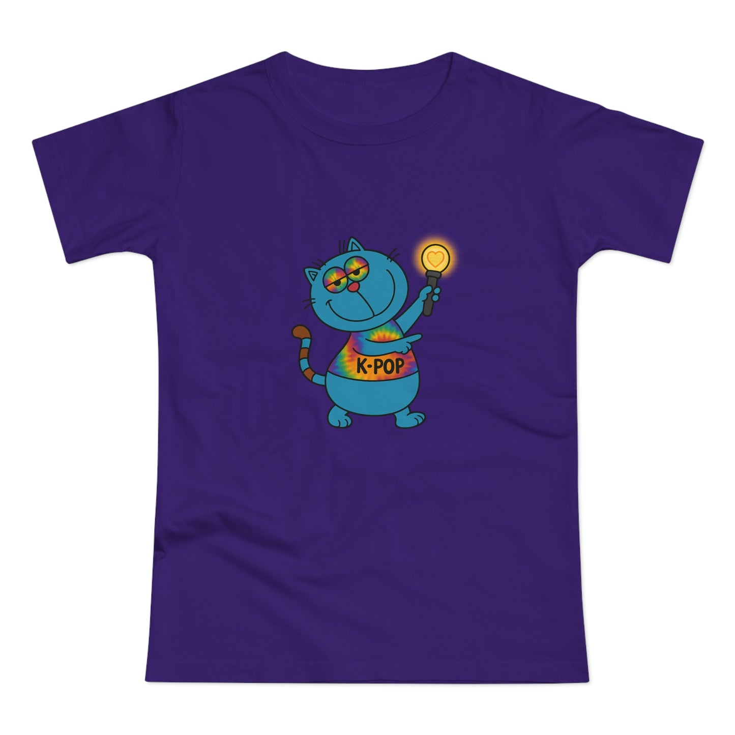 K-Pop Cat T-Shirt, Cute Cat Tee, K-Pop Fan Shirt, Women's Graphic Tee, Trendy Cat Apparel