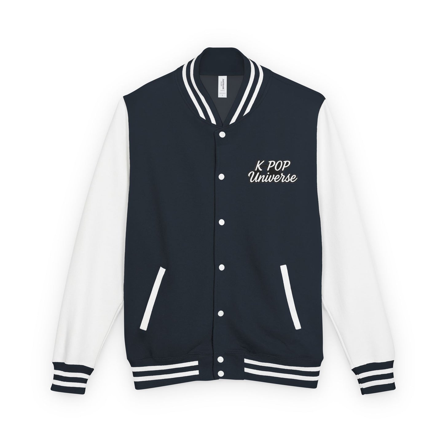 K-Pop Universe Letterman Jacket, Trendy Unisex Varsity Jacket, Cute Gift for K-Pop Fans, Stylish Casual Wear, Anime Inspired Apparel
