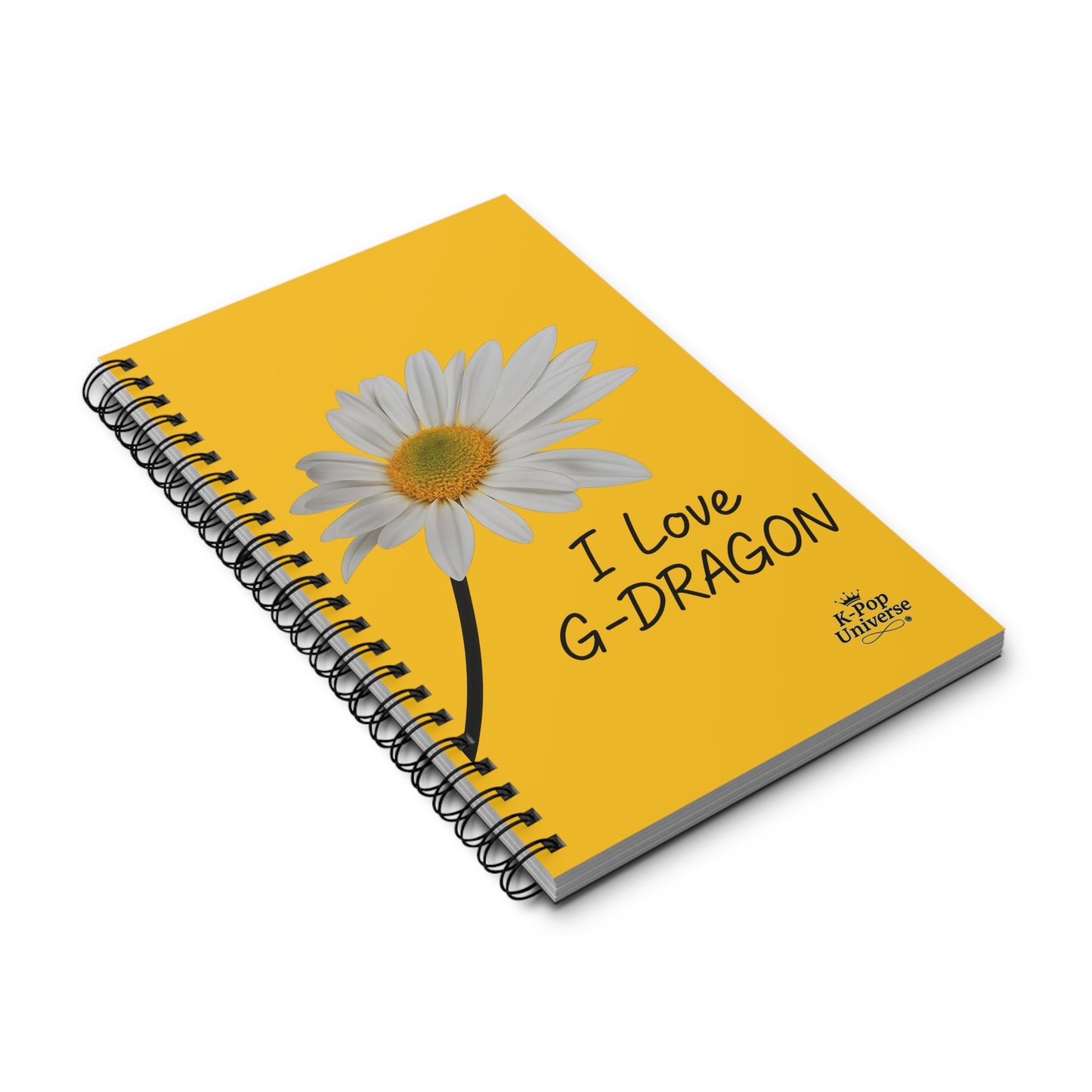 G-Dragon Love Spiral Journal - K-Pop Fan Gift, Cute Notebook for Artists, Music Lovers, College Supplies, Yellow Daisy Design,GD, G-DRAGON