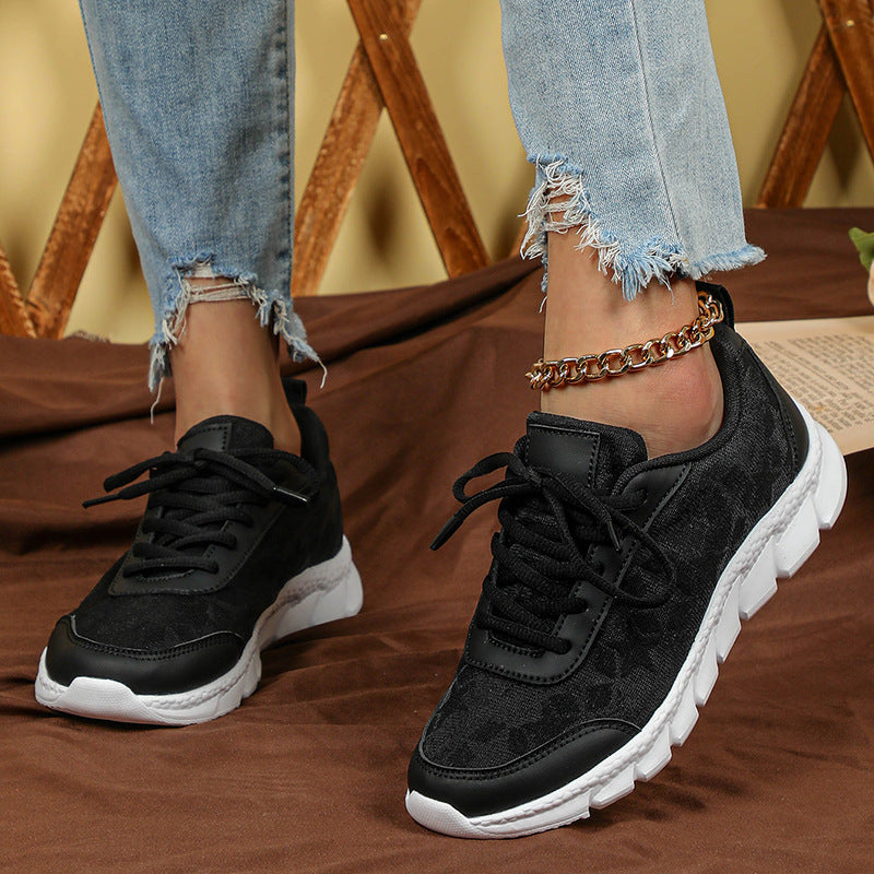 White shoes breathable lightweight casual sports women's shoes soft soled running shoes, unisex
