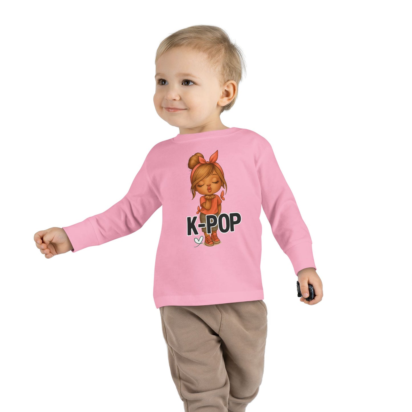K-Pop Toddler Long Sleeve Tee, Cute K-Pop Shirt, Gift for Kids, Playtime Tee, Musical Kids Apparel, Child's Fashion Top