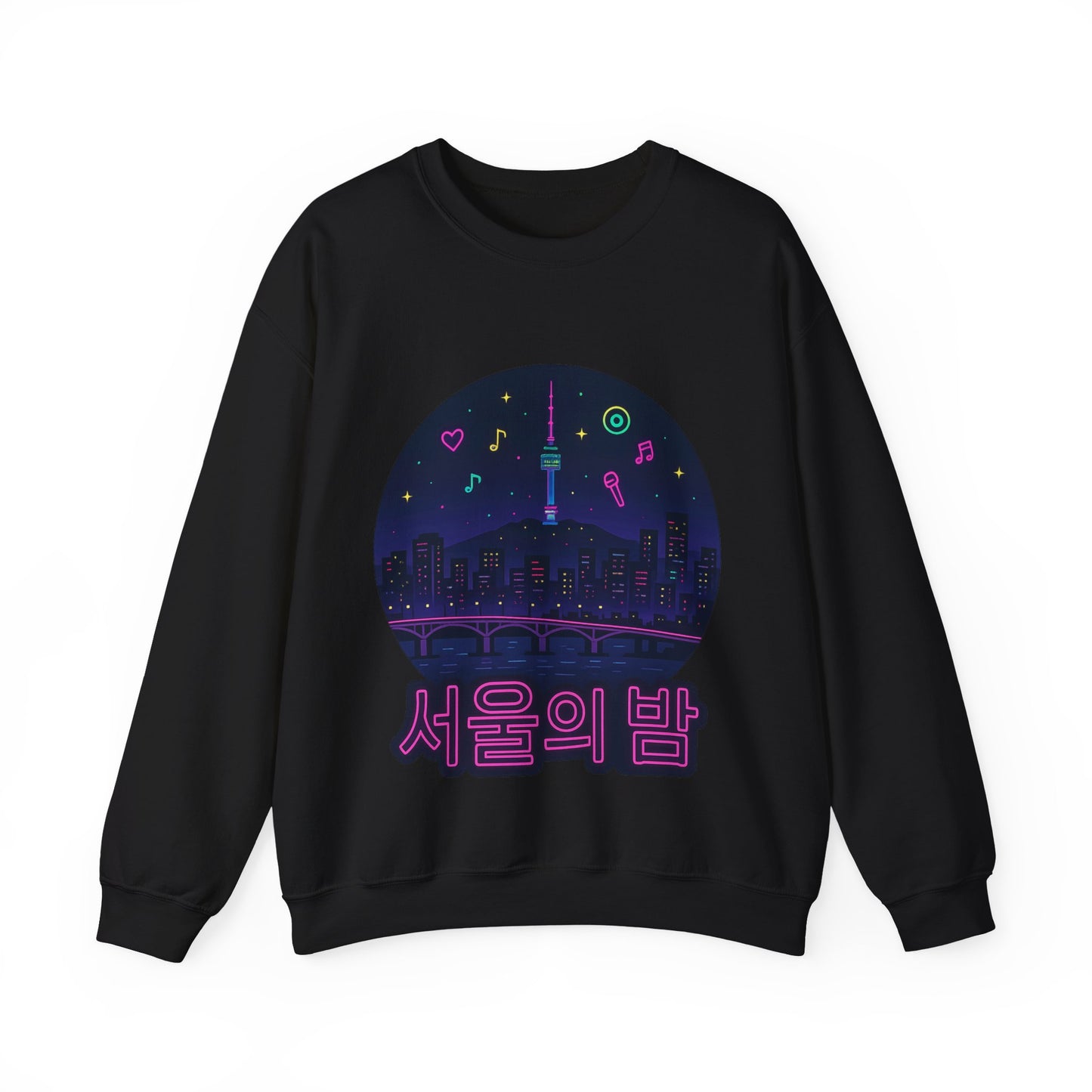K-Pop Night Crewneck Sweatshirt - Cozy Unisex Top for Fans, Music Lovers, Gift for Birthdays, Concerts, Casual Wear, Seoul Vibes