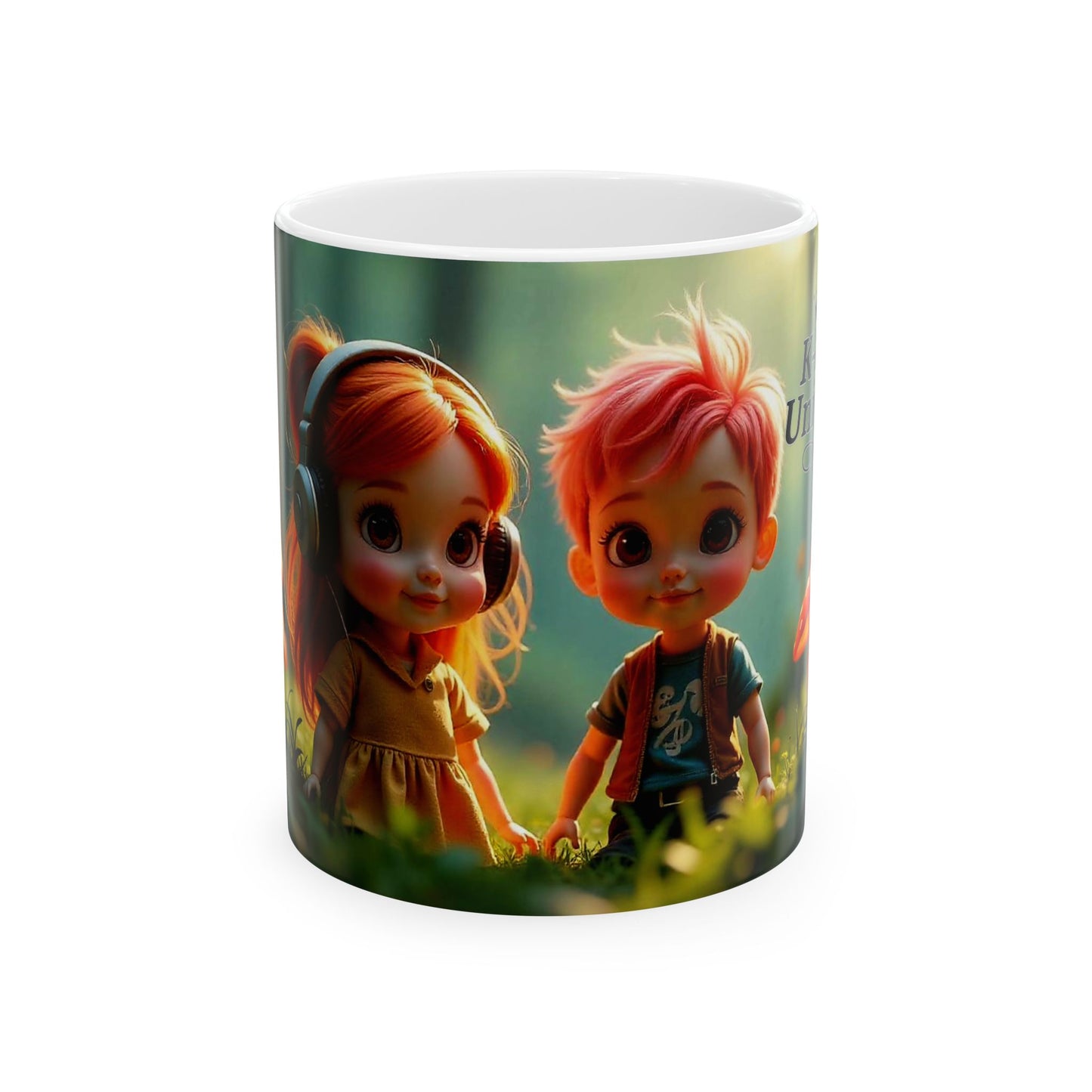 Playful Friendship Ceramic Mug | Cute Character Design for Kids, Gift for Friends, Family Coffee Mug, Ceramic Gift, Birthday Mug, K-pop, k-pop universe