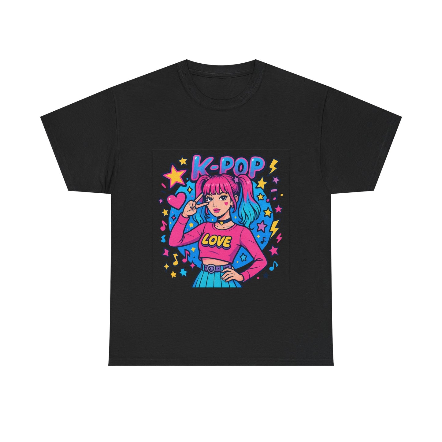 K-Pop Inspired Unisex Heavy Cotton Tee, Trendy T-Shirt, Music Lover Gift, Stylish Outfit, Casual Wear, Concert Apparel