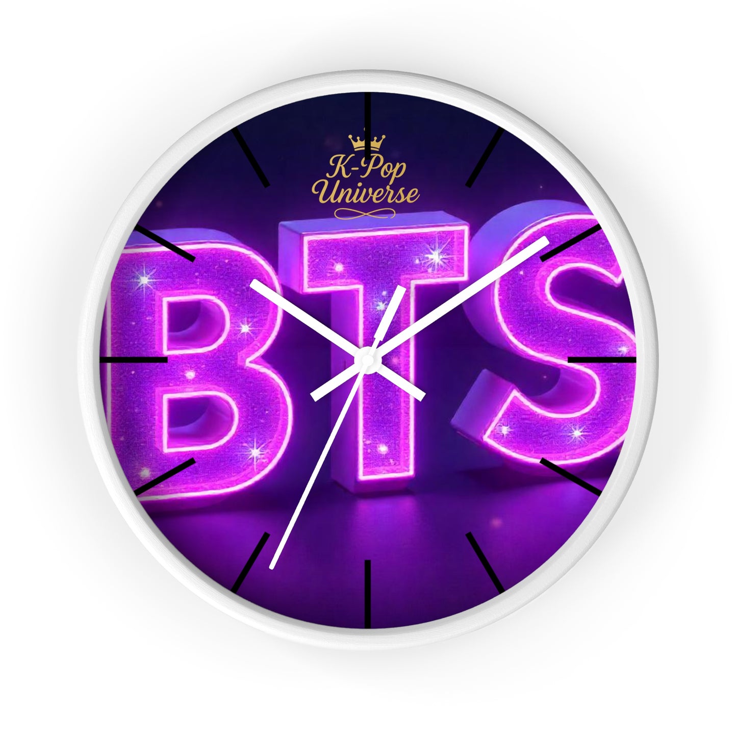 BTS Neon Wall Clock - Fan Gift, Bedroom Decor, K-Pop Collectible, Unique Wall Art, Birthday Present
