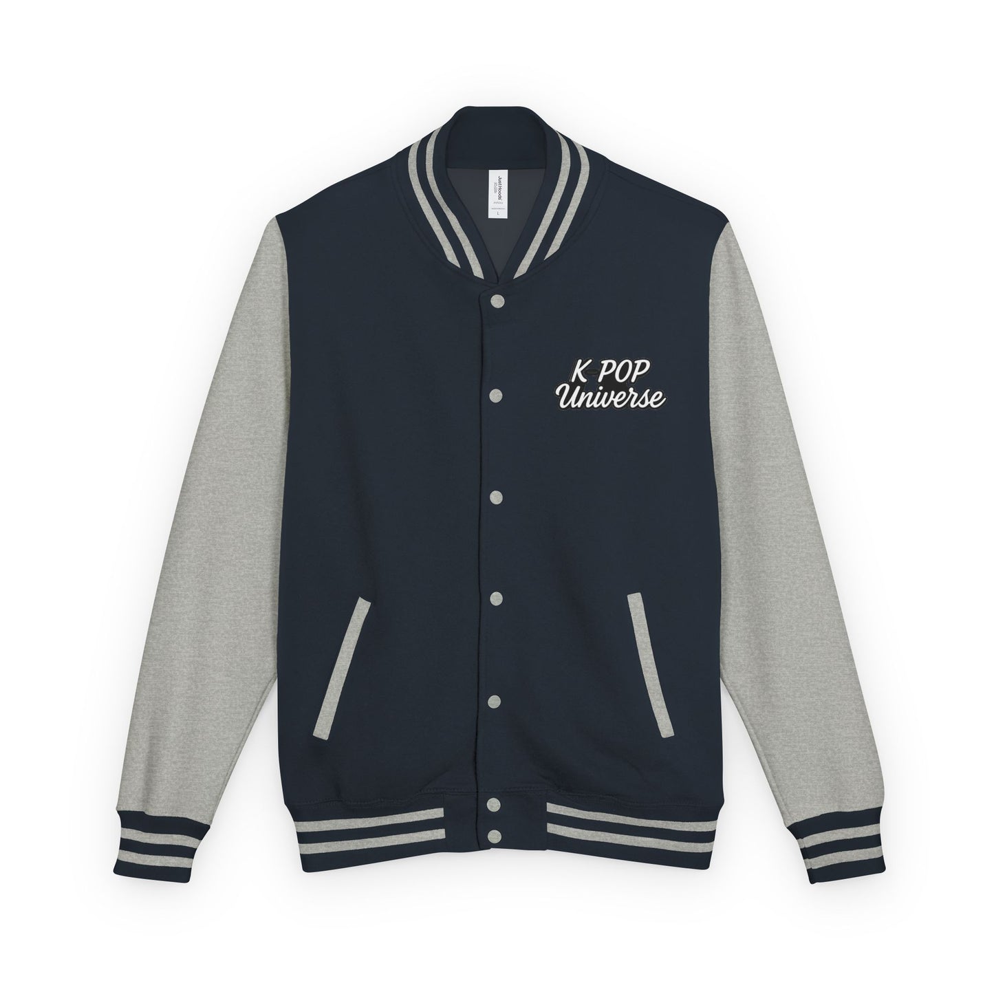 K-Pop Universe Letterman Jacket, Trendy Unisex Varsity Jacket, Cute Gift for K-Pop Fans, Stylish Casual Wear, Anime Inspired Apparel