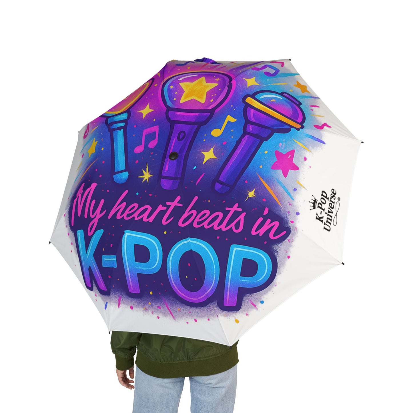 K-Pop Heartbeat Umbrella, Cute Foldable Umbrella, K-Pop Merchandise, Gifts for Fans, Festival Accessories, Colorful Rain Gear