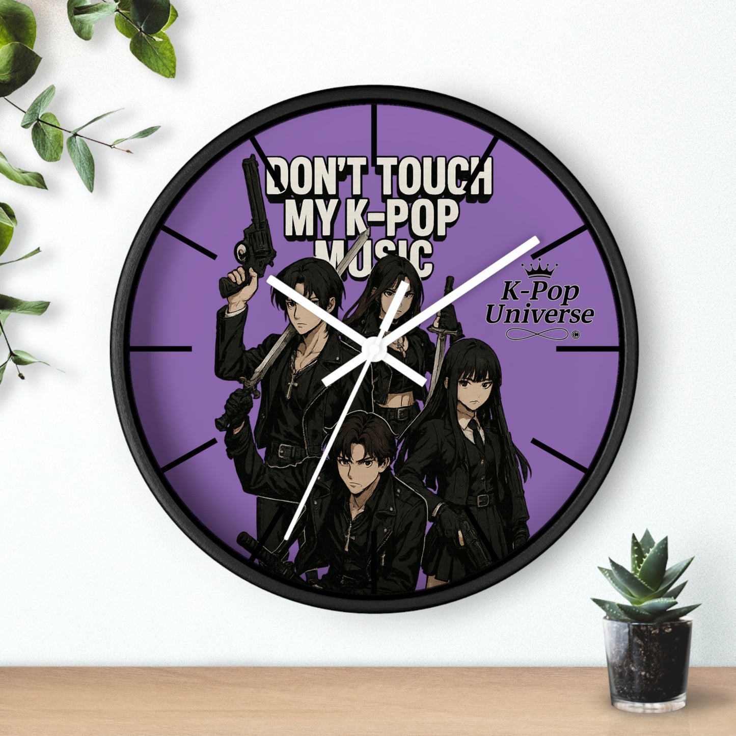 K-Pop Music Wall Clock, Unique Decor for Music Lovers, Perfect Gift for Fans, Bedroom or Living Room Wall Art, Don't Touch My K-Pop Music