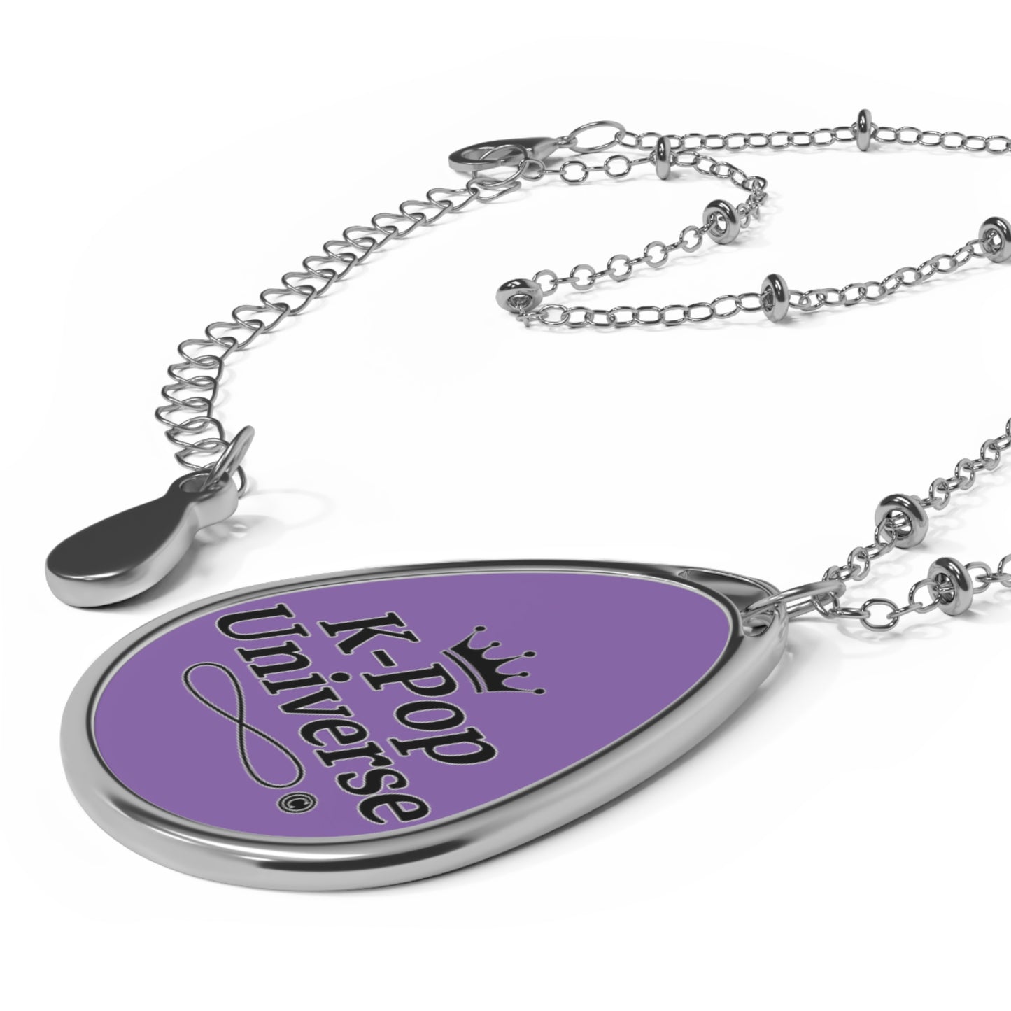 K-Pop Universe Oval Necklace, Trendy Jewelry, Fan Gift, Unique Pendant, Music Lover Accessory, Stylish Necklace
